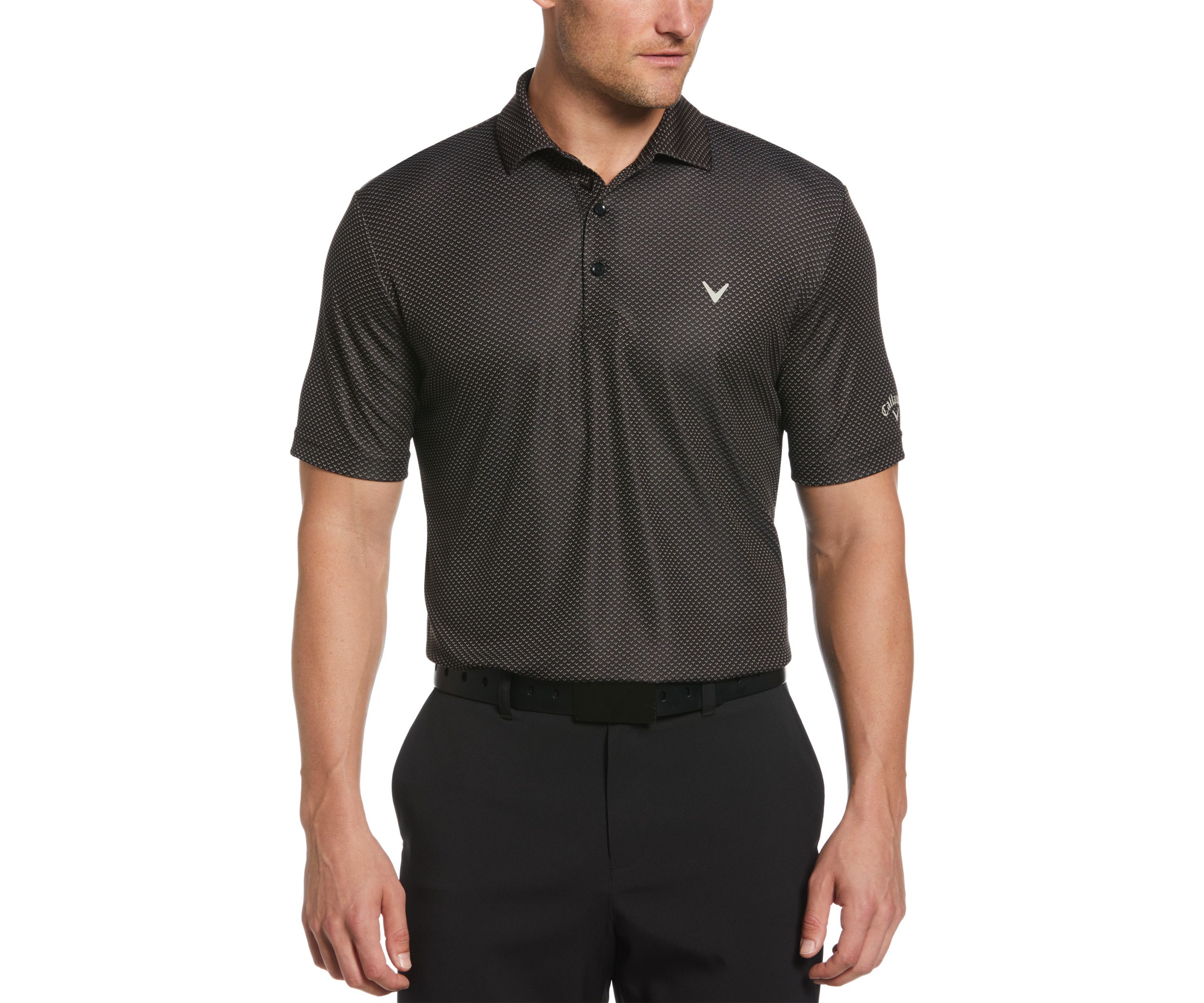 Mens Pro Spin Chevron Jacquard Golf Polo Shirt