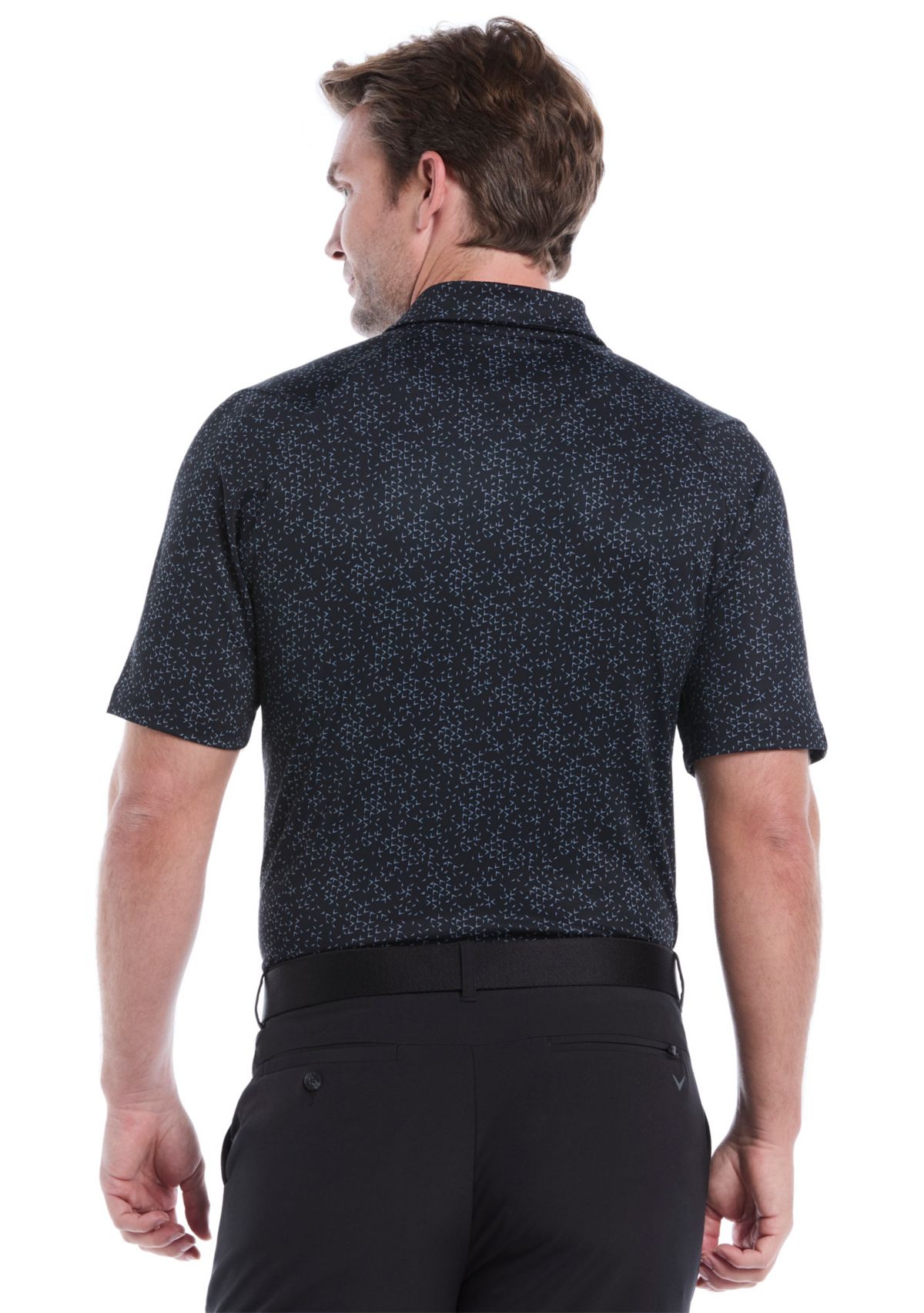 Mens Allover Chevron Print Polo Shirt