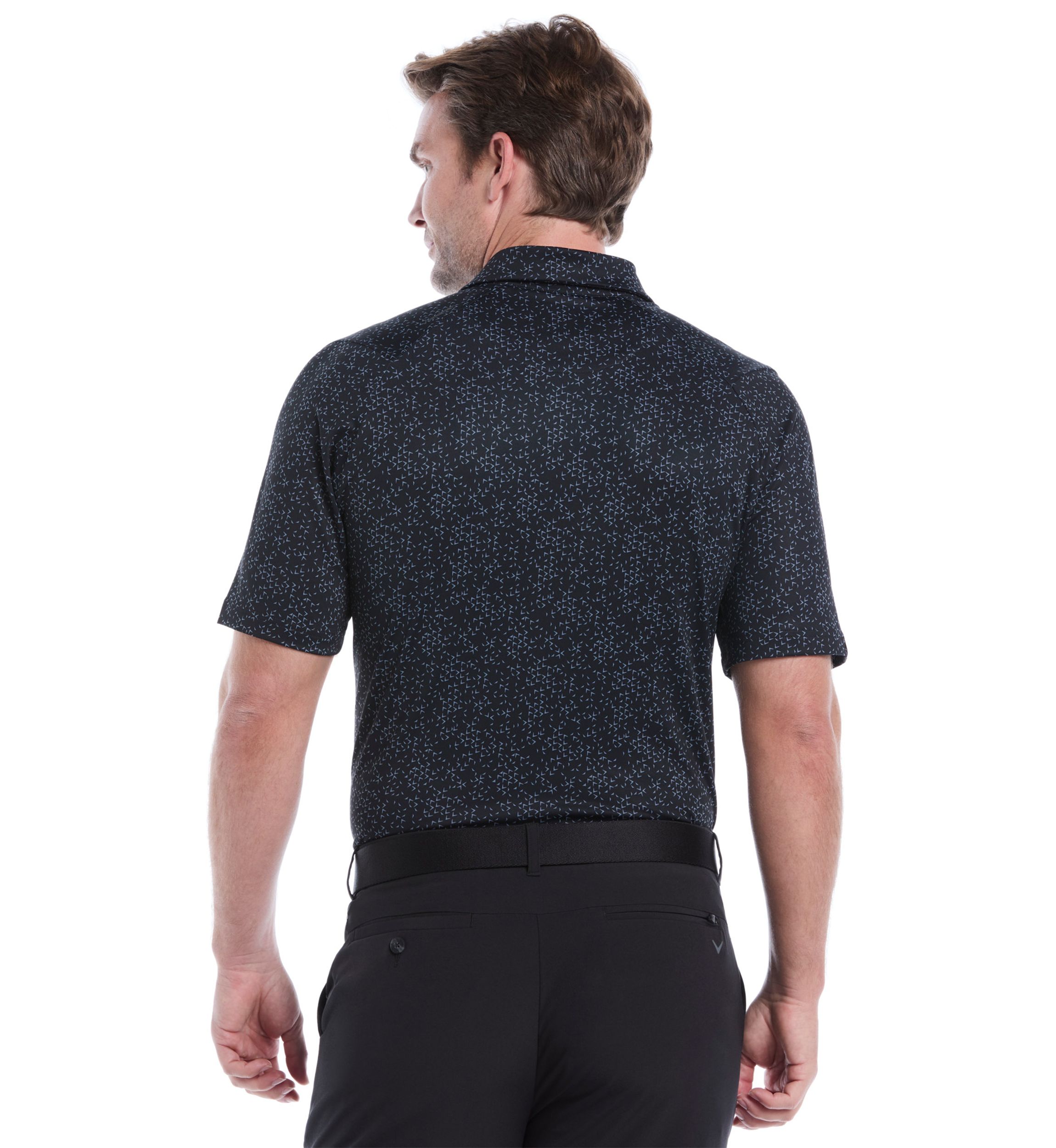 Mens Allover Chevron Print Polo Shirt