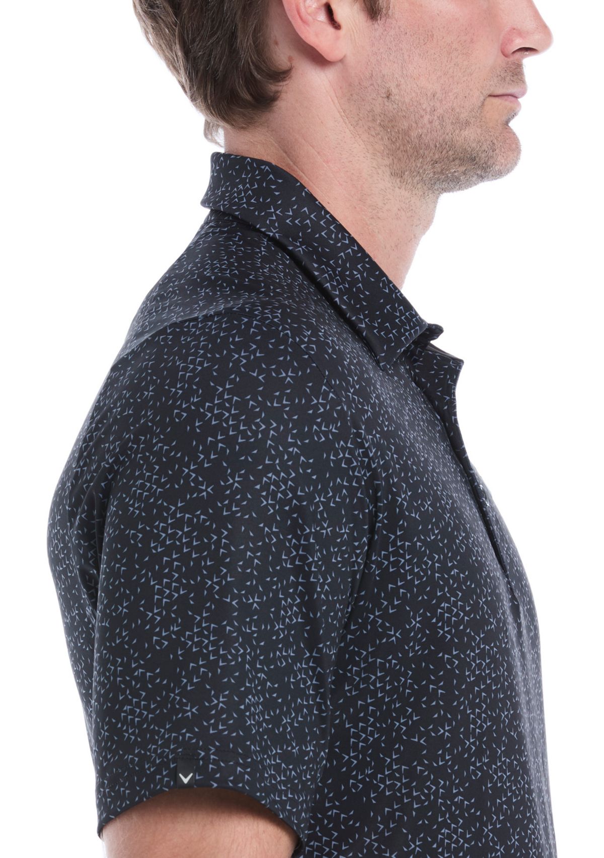 Mens Allover Chevron Print Polo Shirt