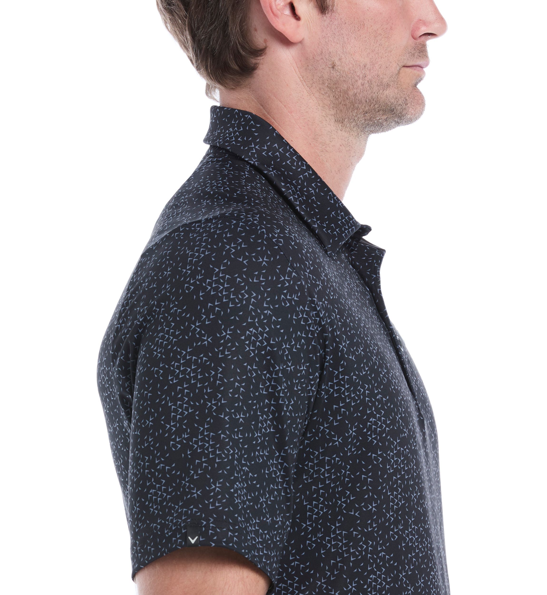 Mens Allover Chevron Print Polo Shirt
