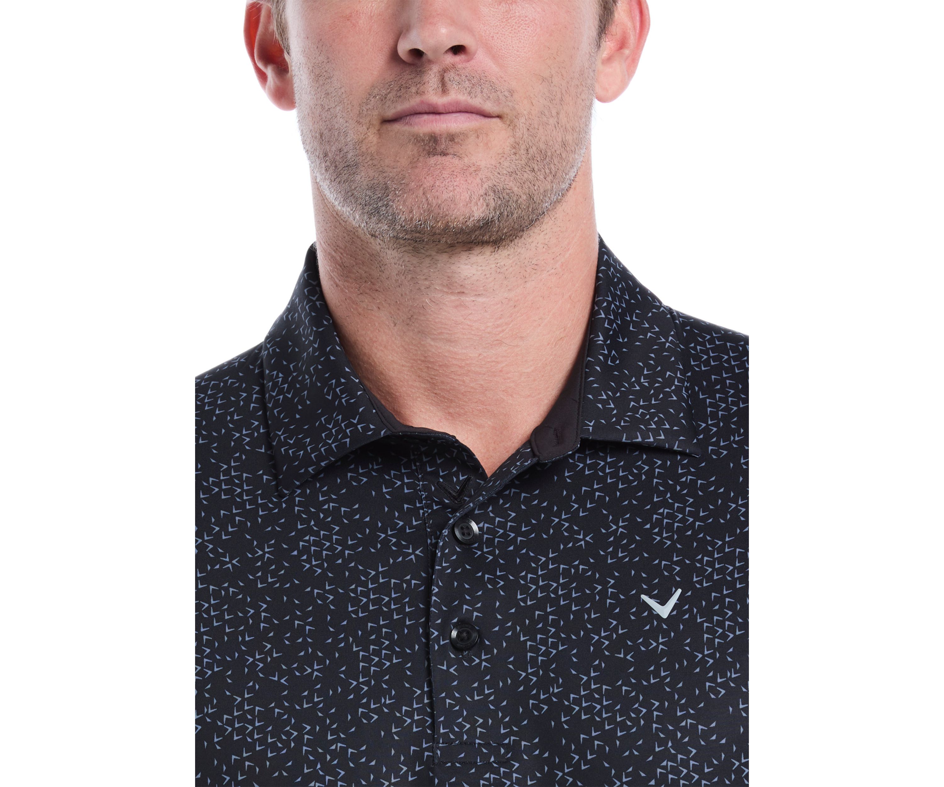 Mens Allover Chevron Print Polo Shirt