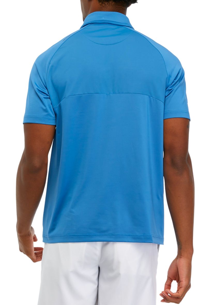 Mens Color Block Stripe Tape Detail Polo Shirt