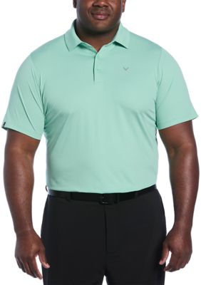 Callaway Golf Men's Big & Tall Ventilated Heather Jacquard Golf Polo Shirt, Green, 3XL Tall