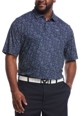 Callaway Golf Men's Big & Tall Short Sleeve Allover Chevron Print Polo Shirt, 4XL Big