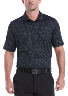Callaway Golf Men's Big & Tall Short Sleeve Allover Chevron Print Polo Shirt, Blue, 4XL Big