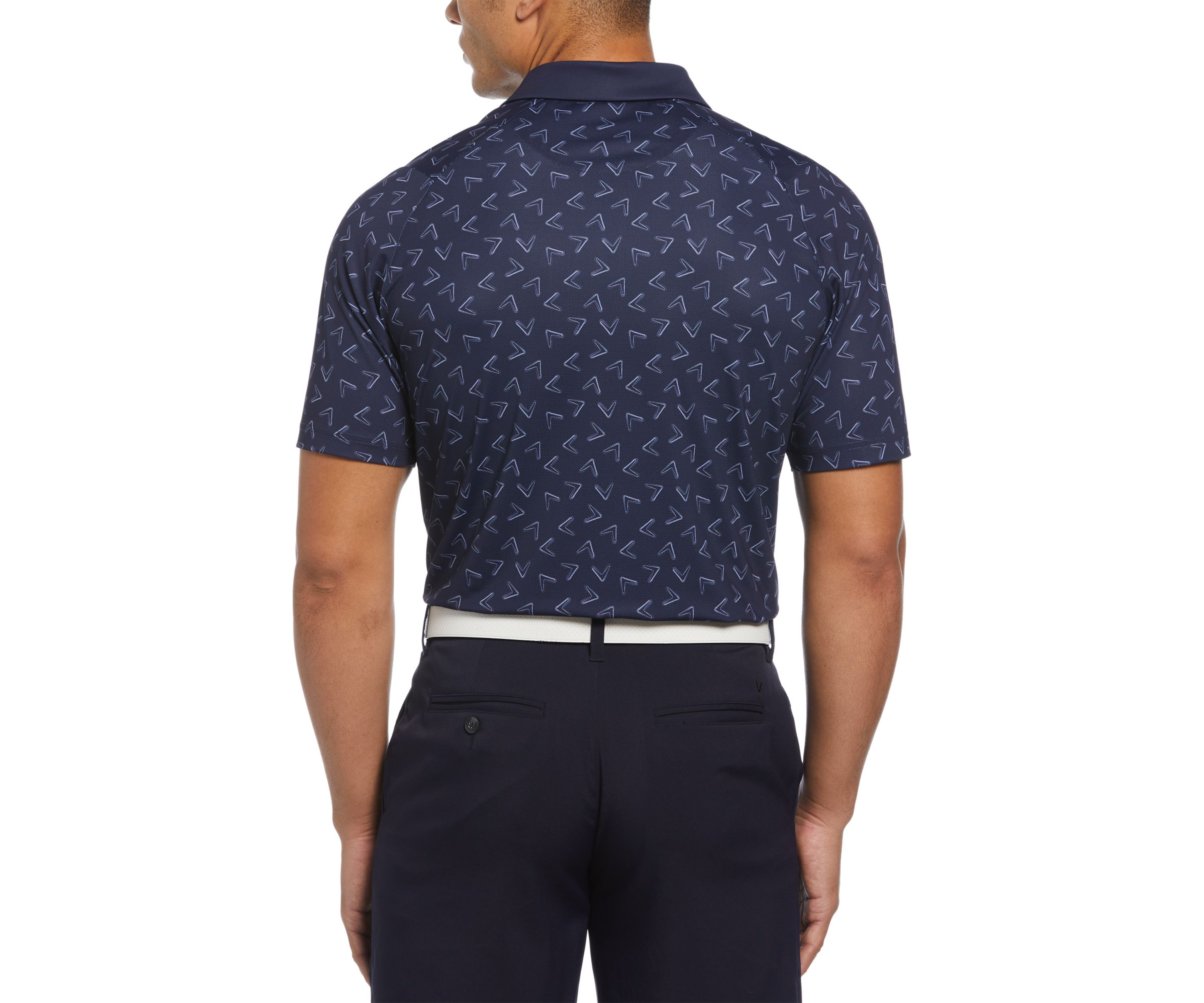 Mens Painted Chevron Print Golf Polo Shirt