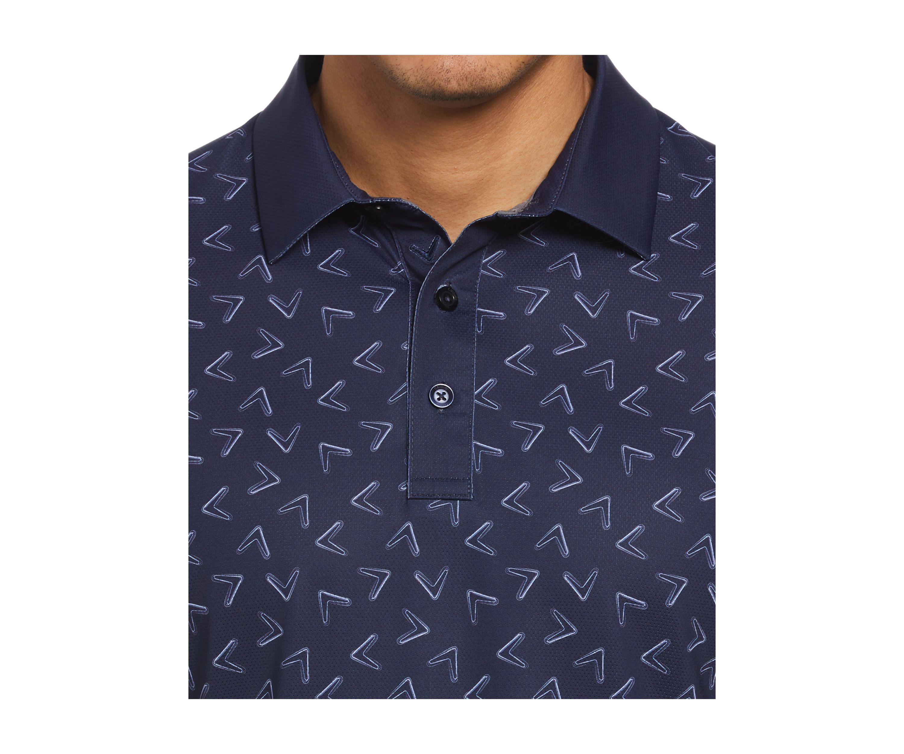 Mens Painted Chevron Print Golf Polo Shirt