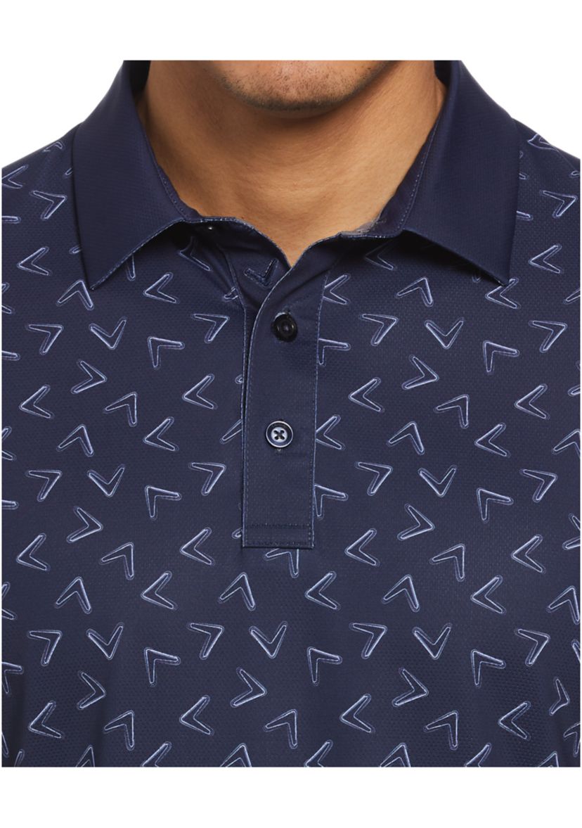 Mens Painted Chevron Print Golf Polo Shirt