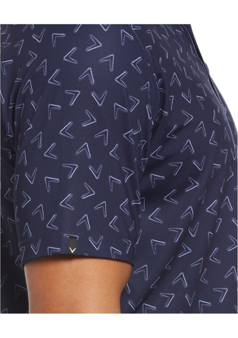 Mens Painted Chevron Print Golf Polo Shirt