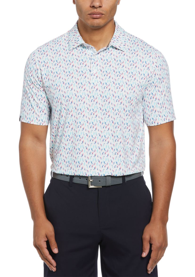 Mens Birdie Print Golf Polo Shirt