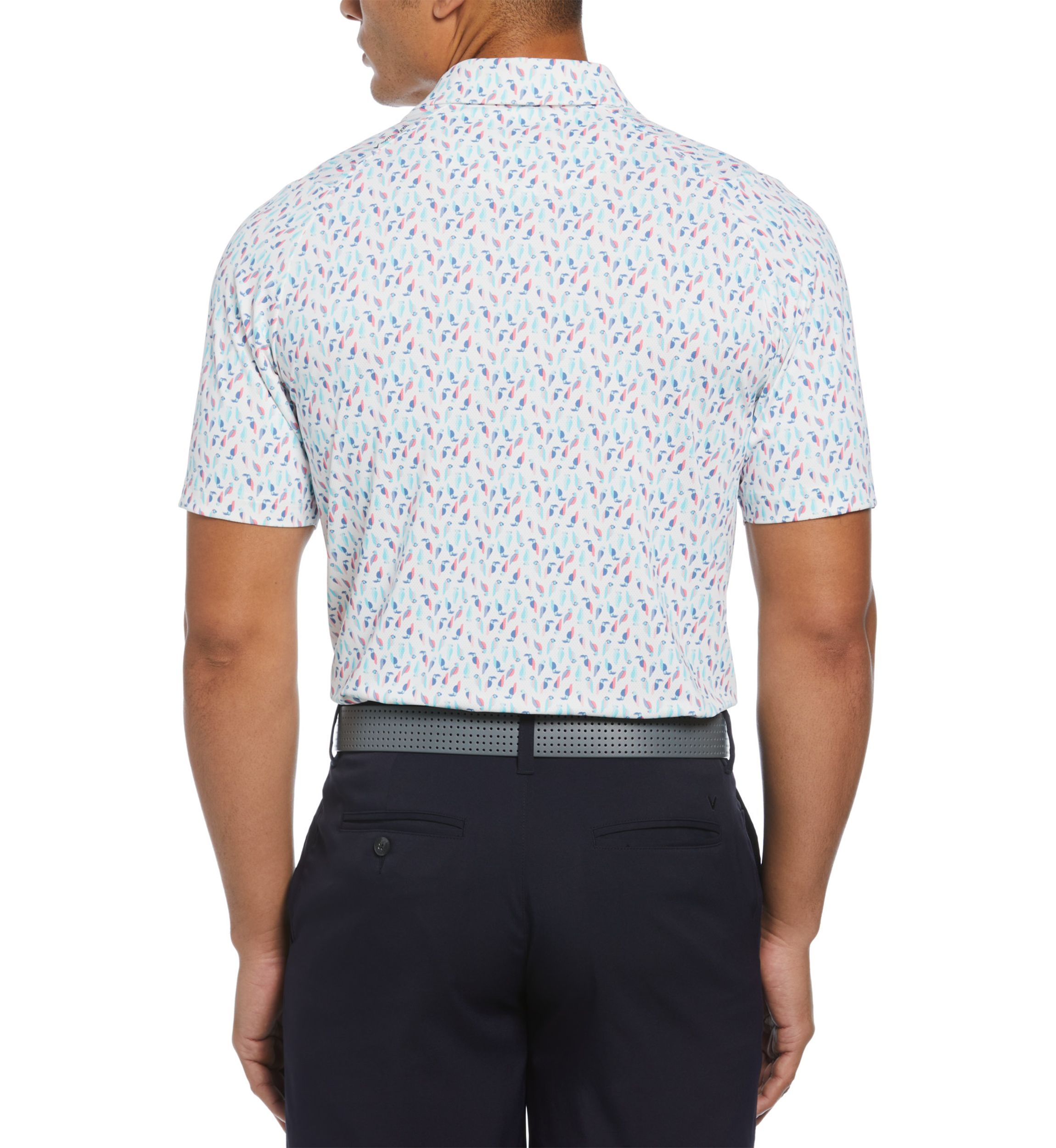 Mens Birdie Print Golf Polo Shirt