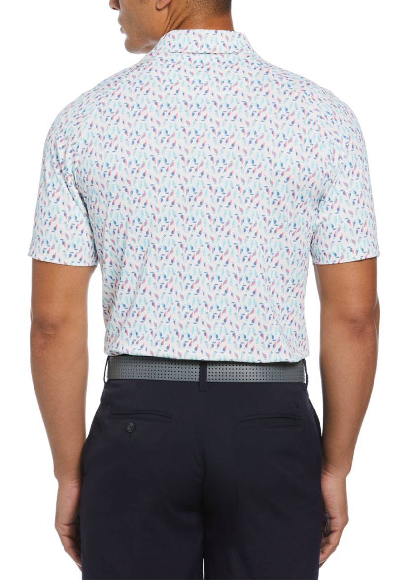 Mens Birdie Print Golf Polo Shirt