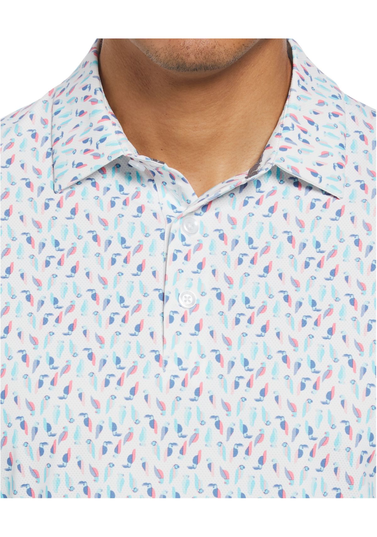 Mens Birdie Print Golf Polo Shirt