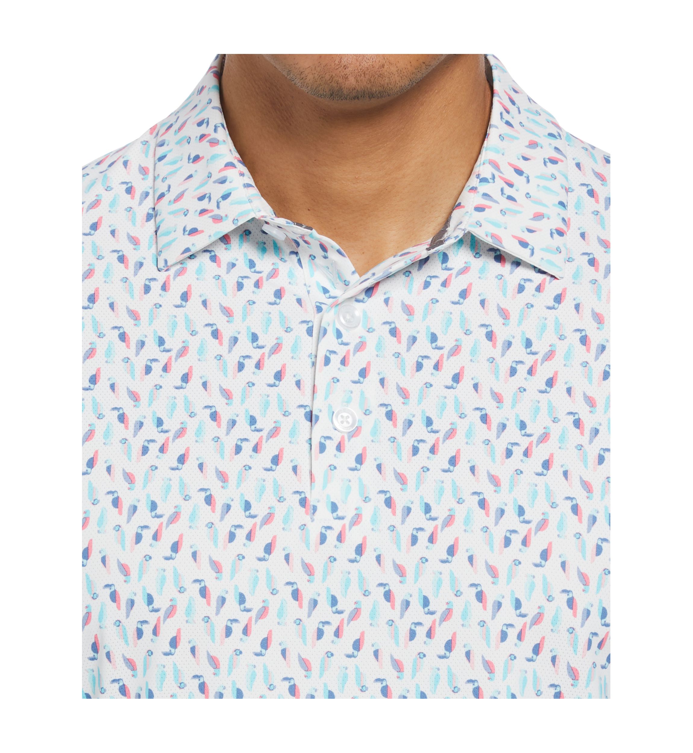 Mens Birdie Print Golf Polo Shirt