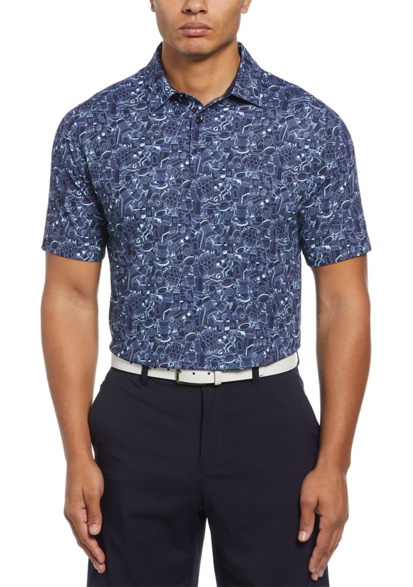 Mens Golf Cart Drink Print Shirt