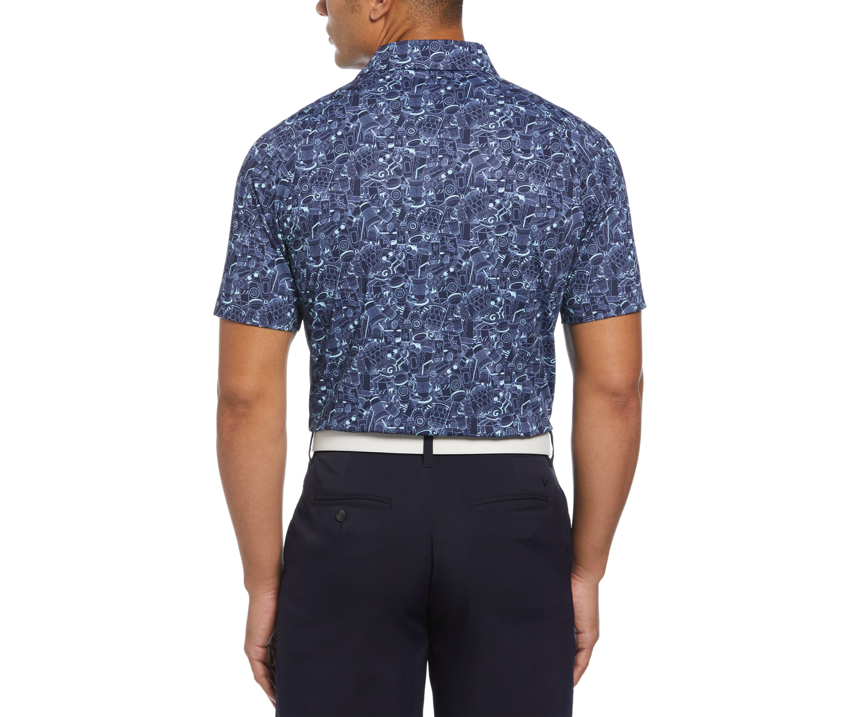 Mens Golf Cart Drink Print Shirt