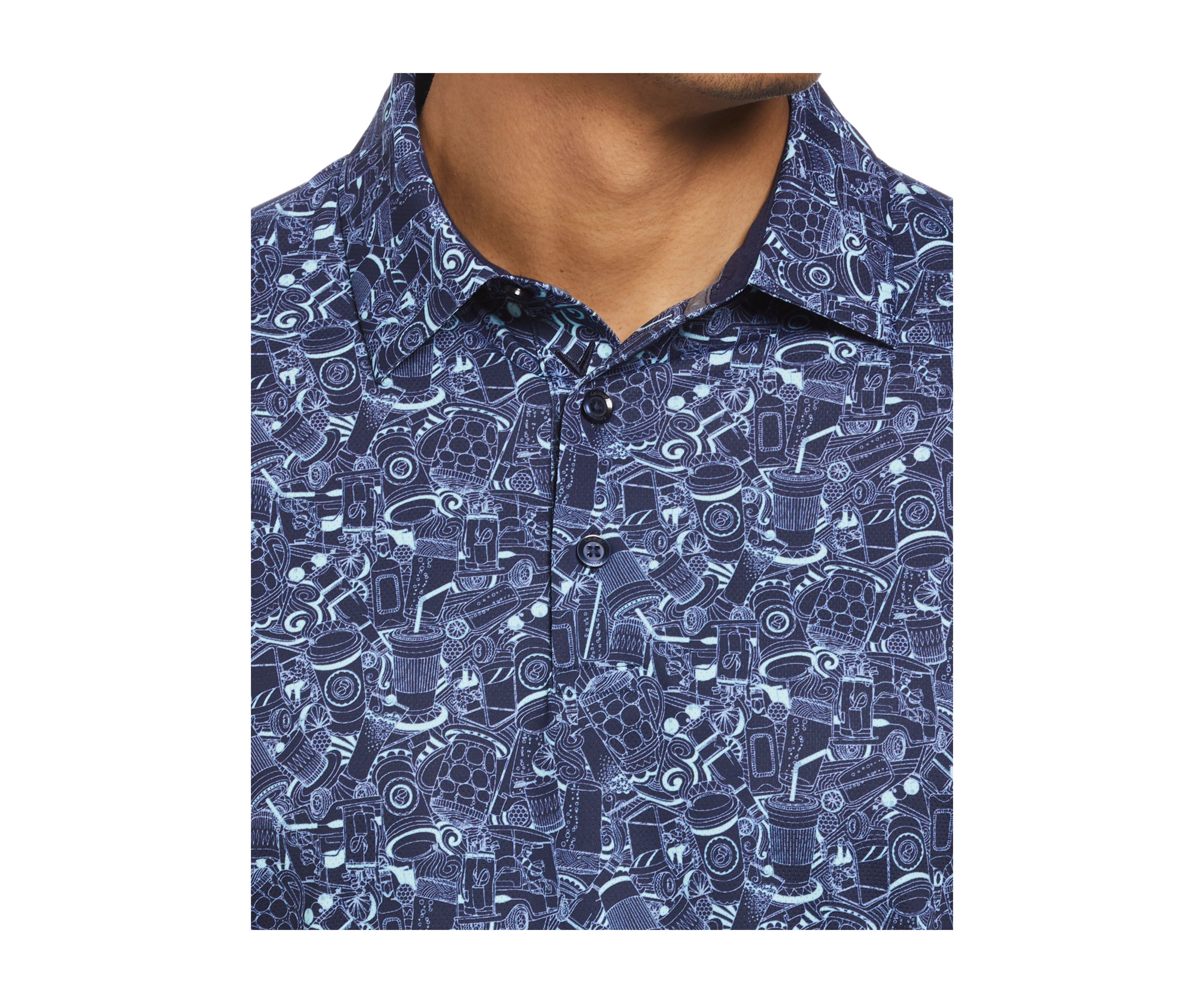 Mens Golf Cart Drink Print Shirt