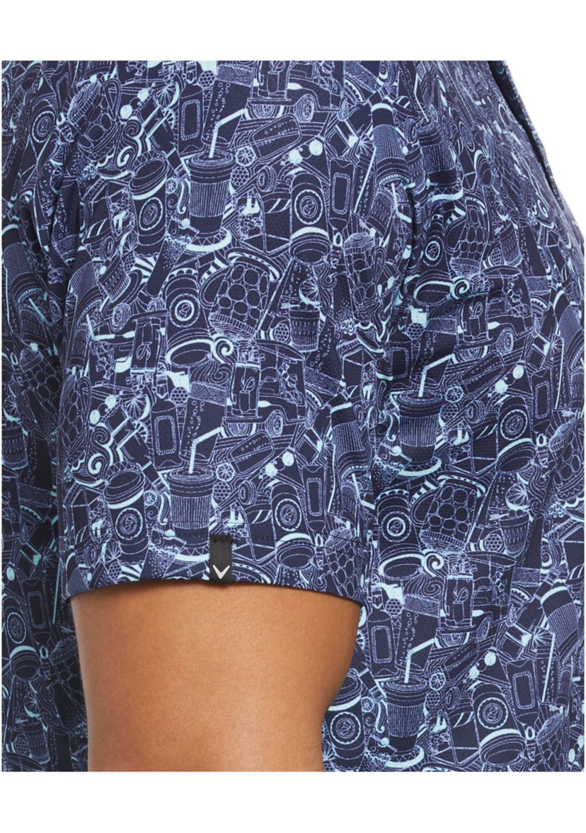 Mens Golf Cart Drink Print Shirt