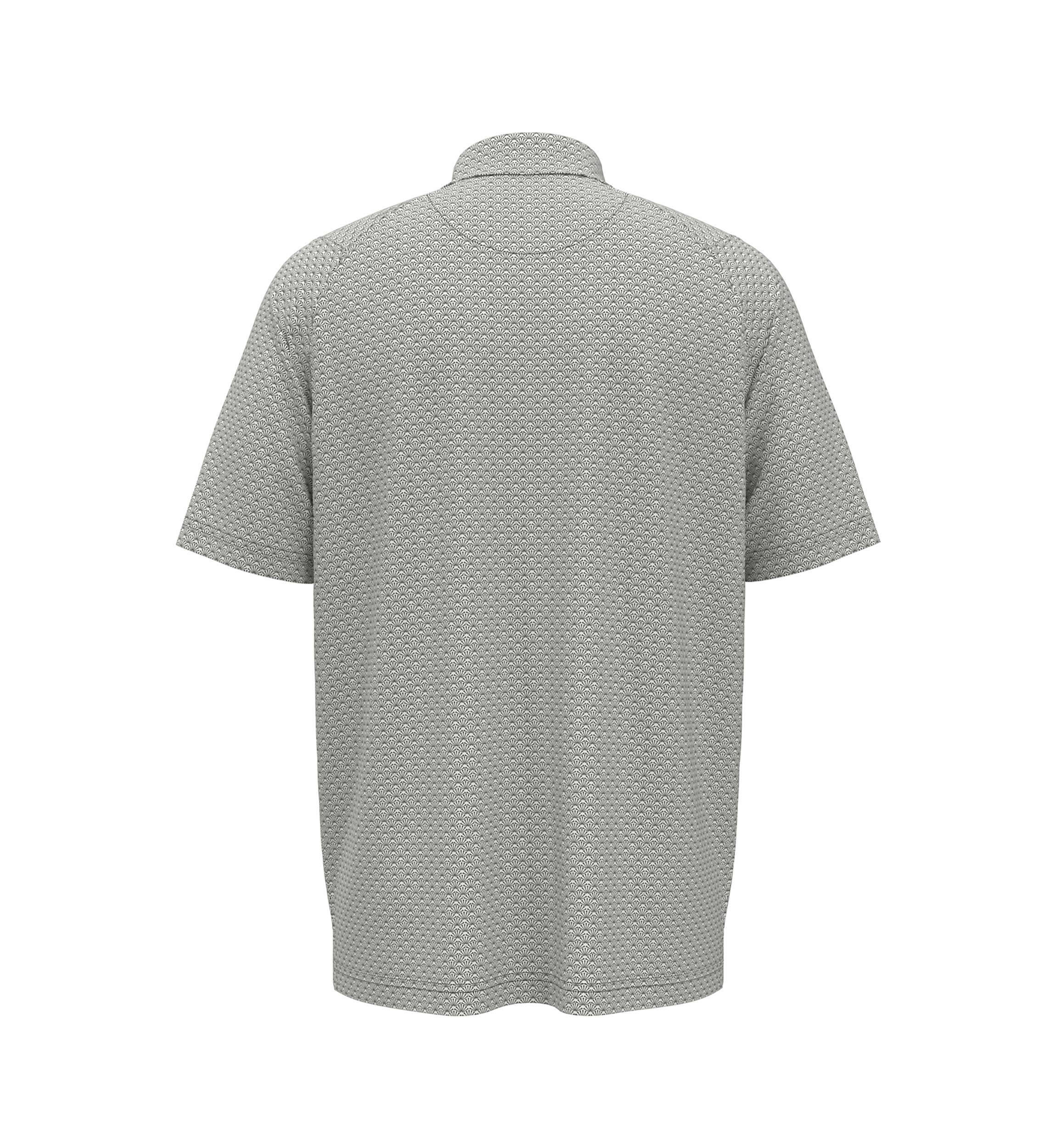 Mens Short Sleeve Allover Tee Time Print Polo Shirt