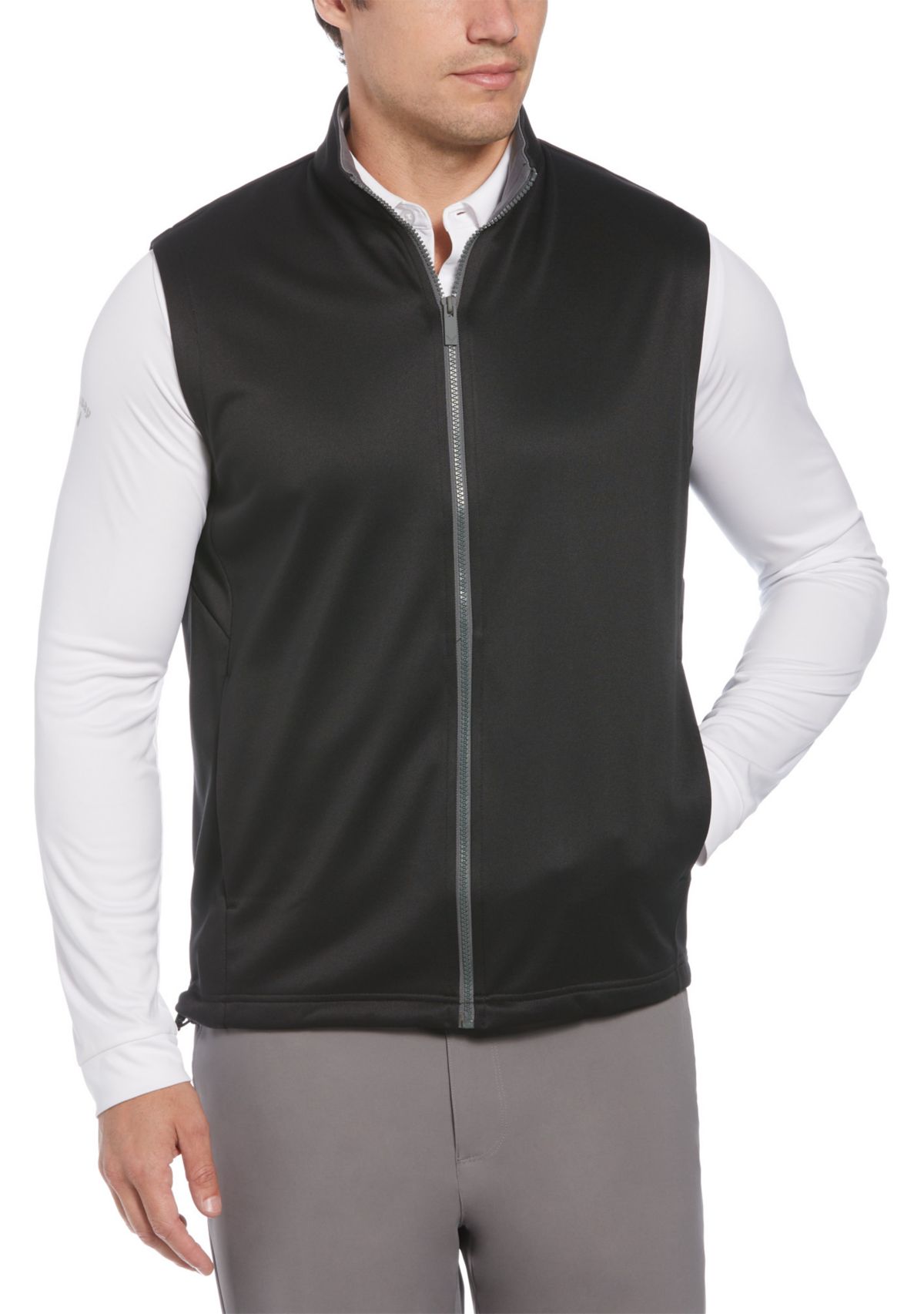 Big & Tall Full Zip Chevron Back Sleeveless Golf Vest