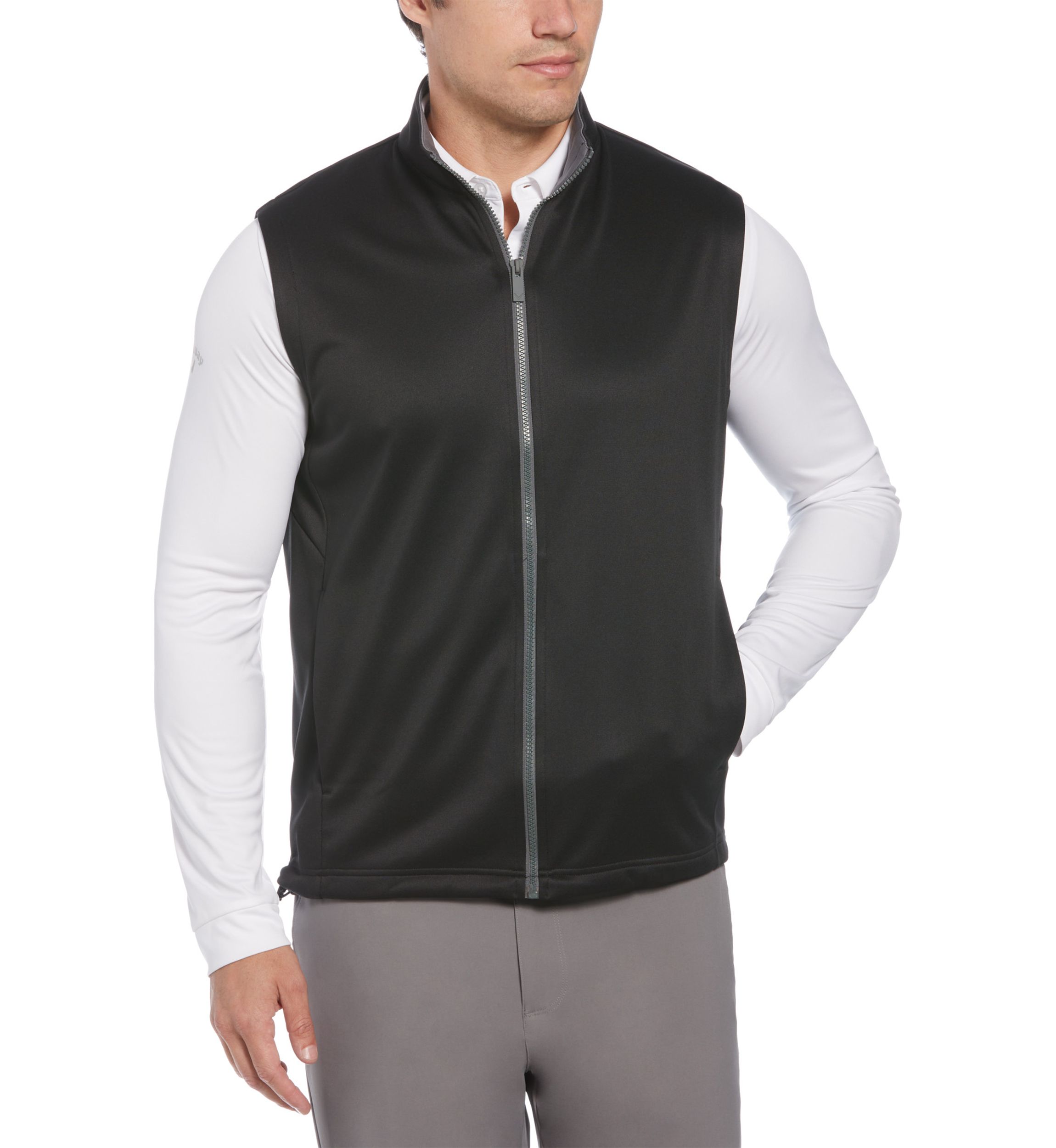 Big & Tall Full Zip Chevron Back Sleeveless Golf Vest