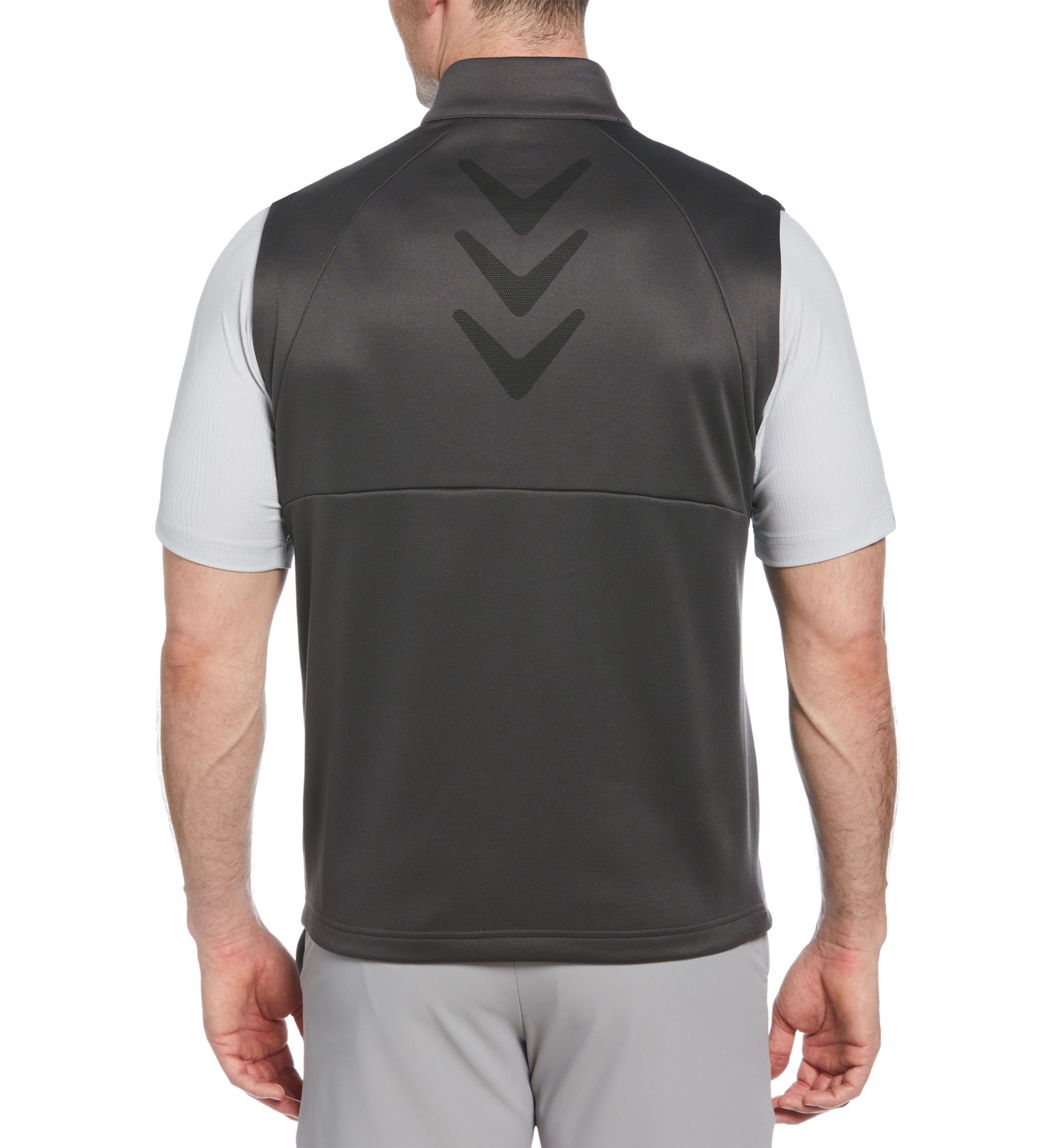 Big & Tall Full Zip Chevron Back Sleeveless Golf Vest