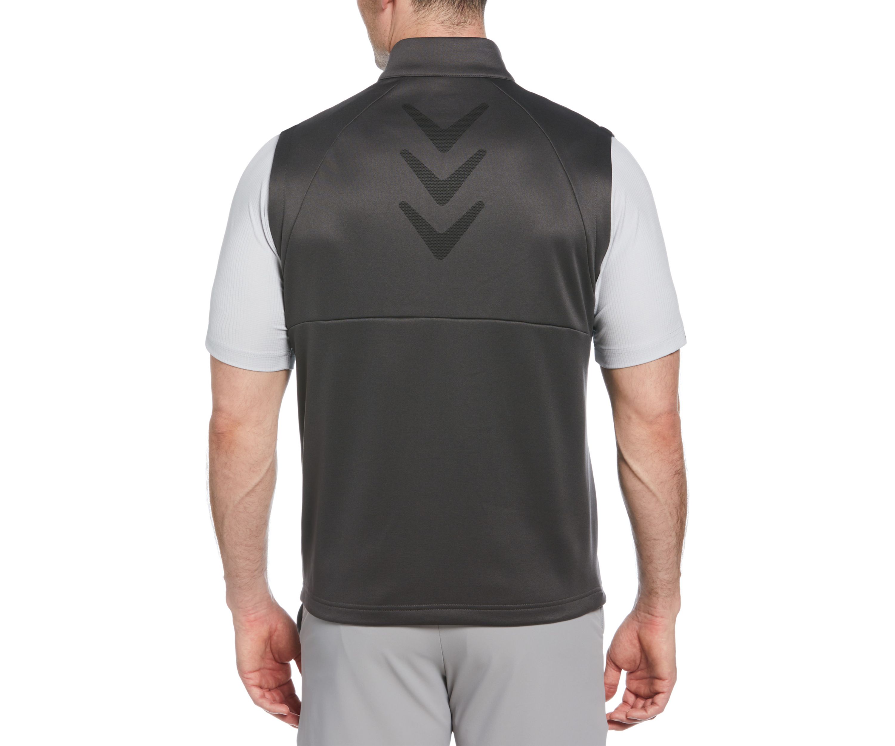 Big & Tall Full Zip Chevron Back Sleeveless Golf Vest