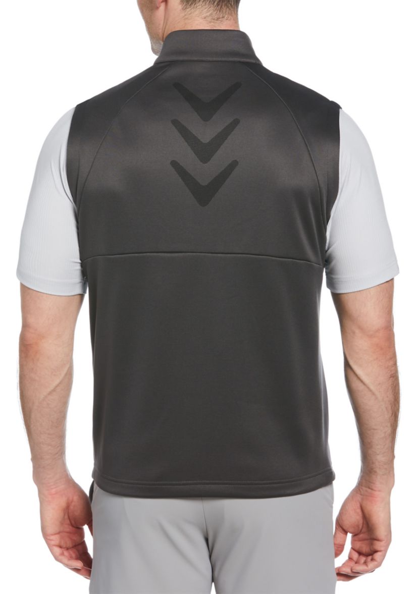 Big & Tall Full Zip Chevron Back Sleeveless Golf Vest