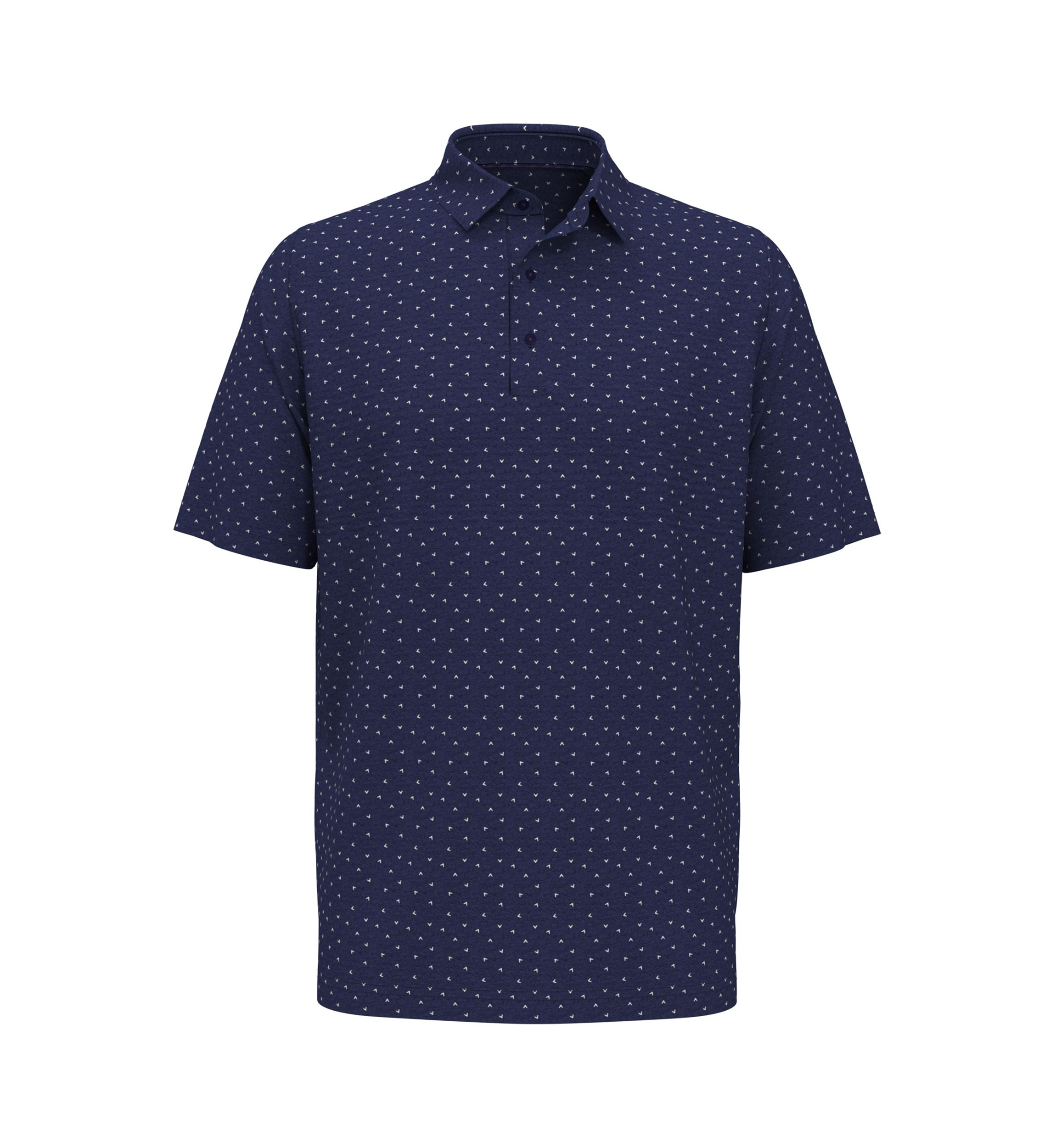 Big & Tall Short Sleeve Pro Spin Allover Chevron Print Polo Shirt