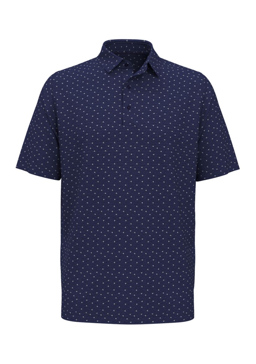 Big & Tall Short Sleeve Pro Spin Allover Chevron Print Polo Shirt