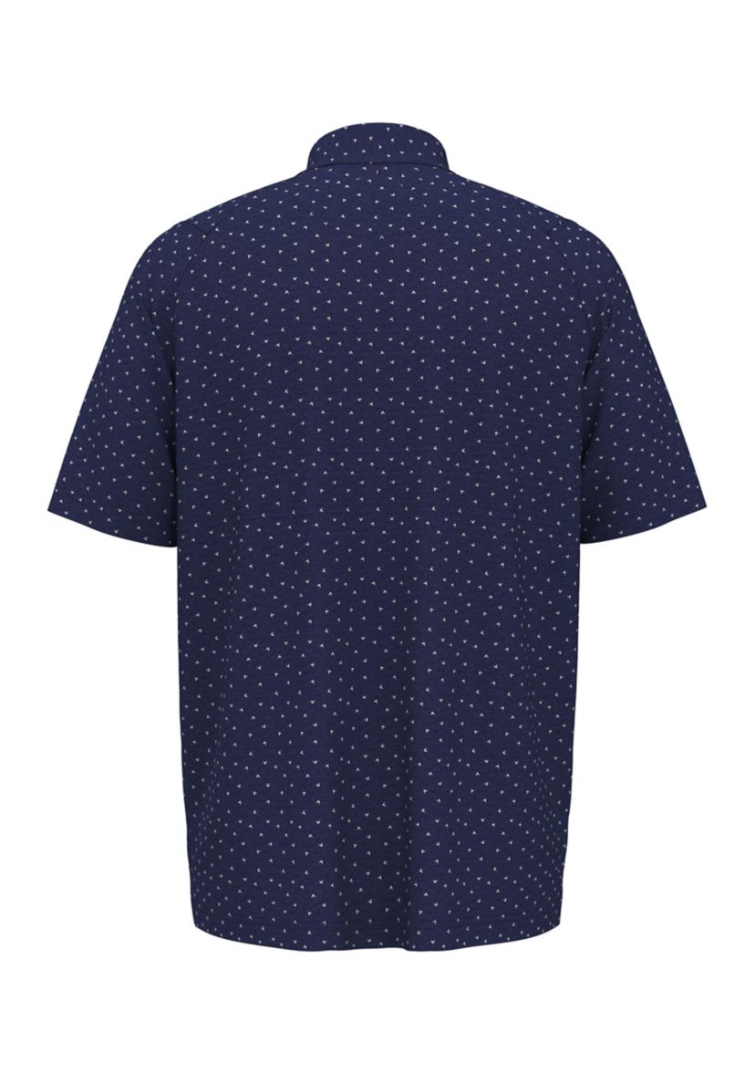 Big & Tall Short Sleeve Pro Spin Allover Chevron Print Polo Shirt