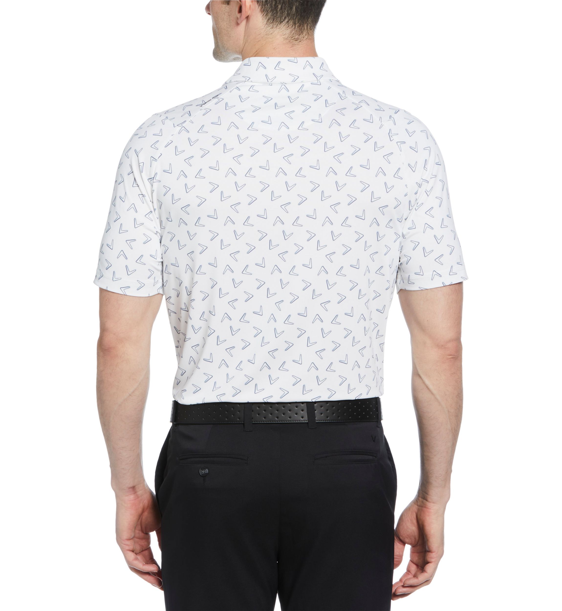 Mens Short Sleeve Allover Chevron Polo 