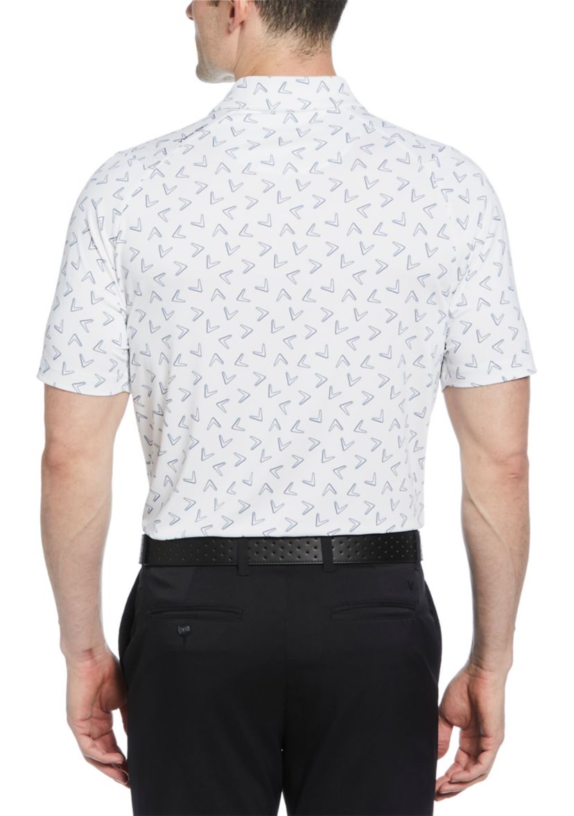 Mens Short Sleeve Allover Chevron Polo 