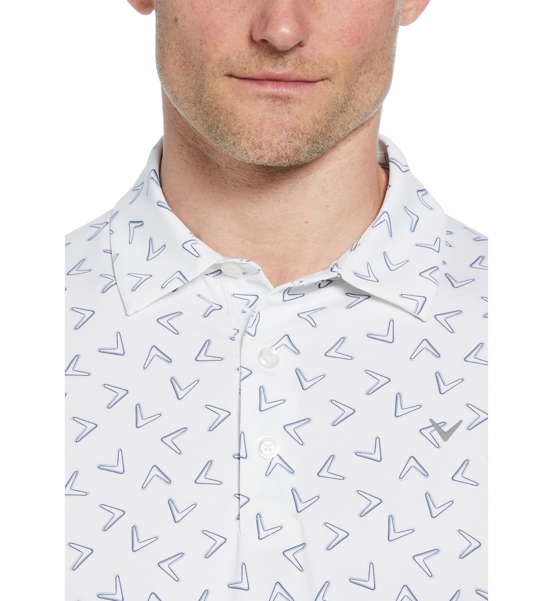 Mens Short Sleeve Allover Chevron Polo 