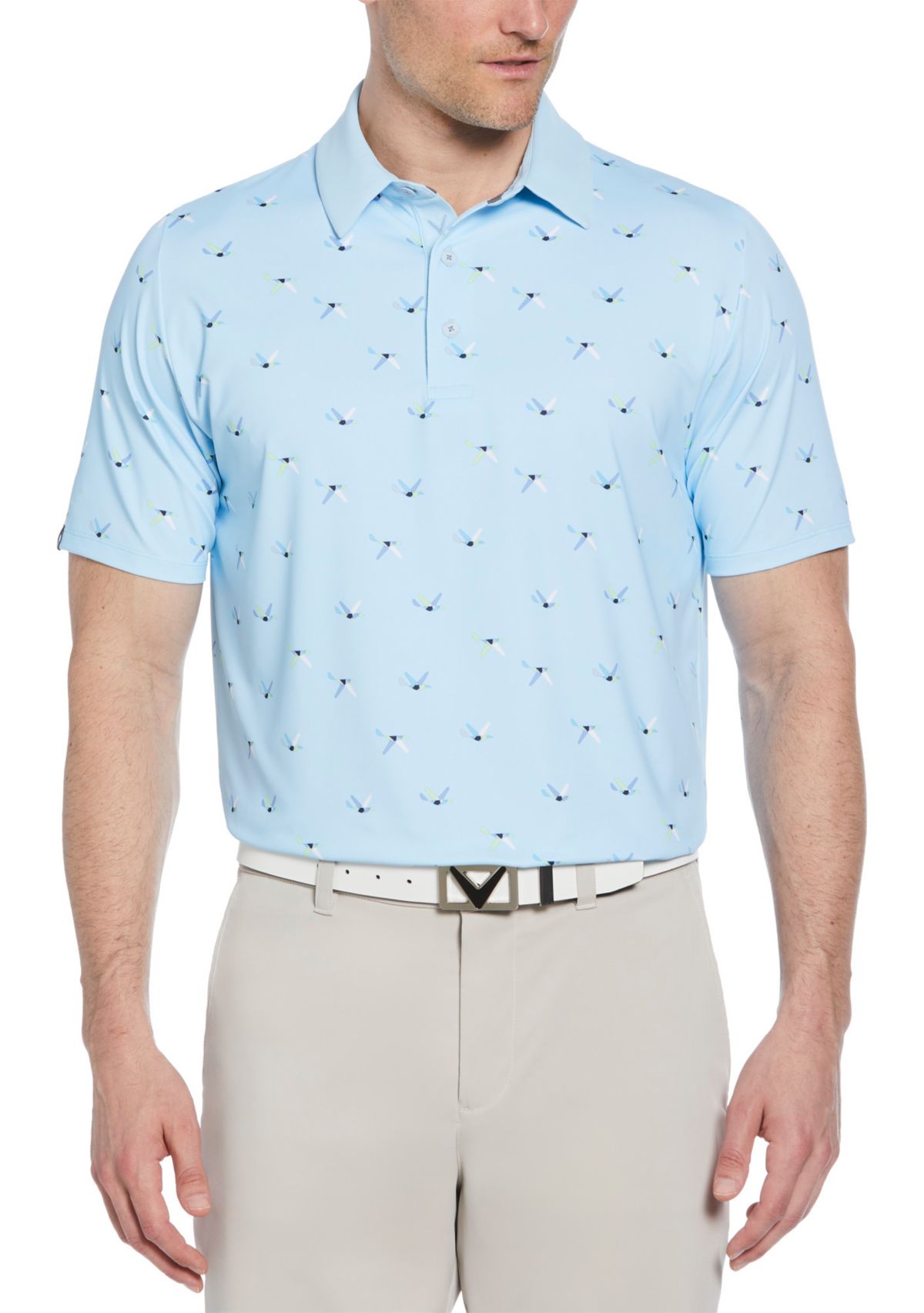 Mens Short Sleeve Allover Birdie Golf Shirt
