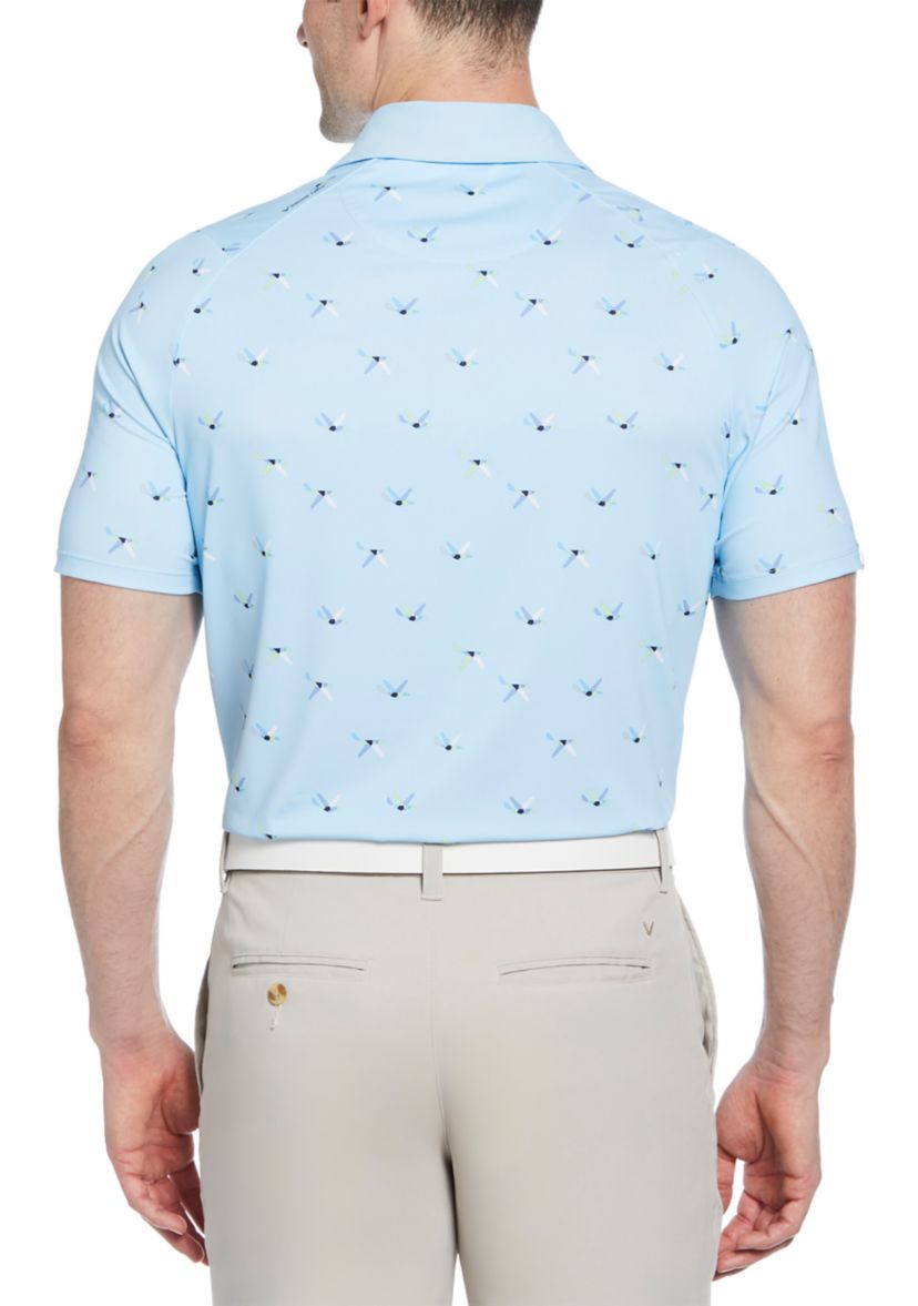 Mens Short Sleeve Allover Birdie Golf Shirt