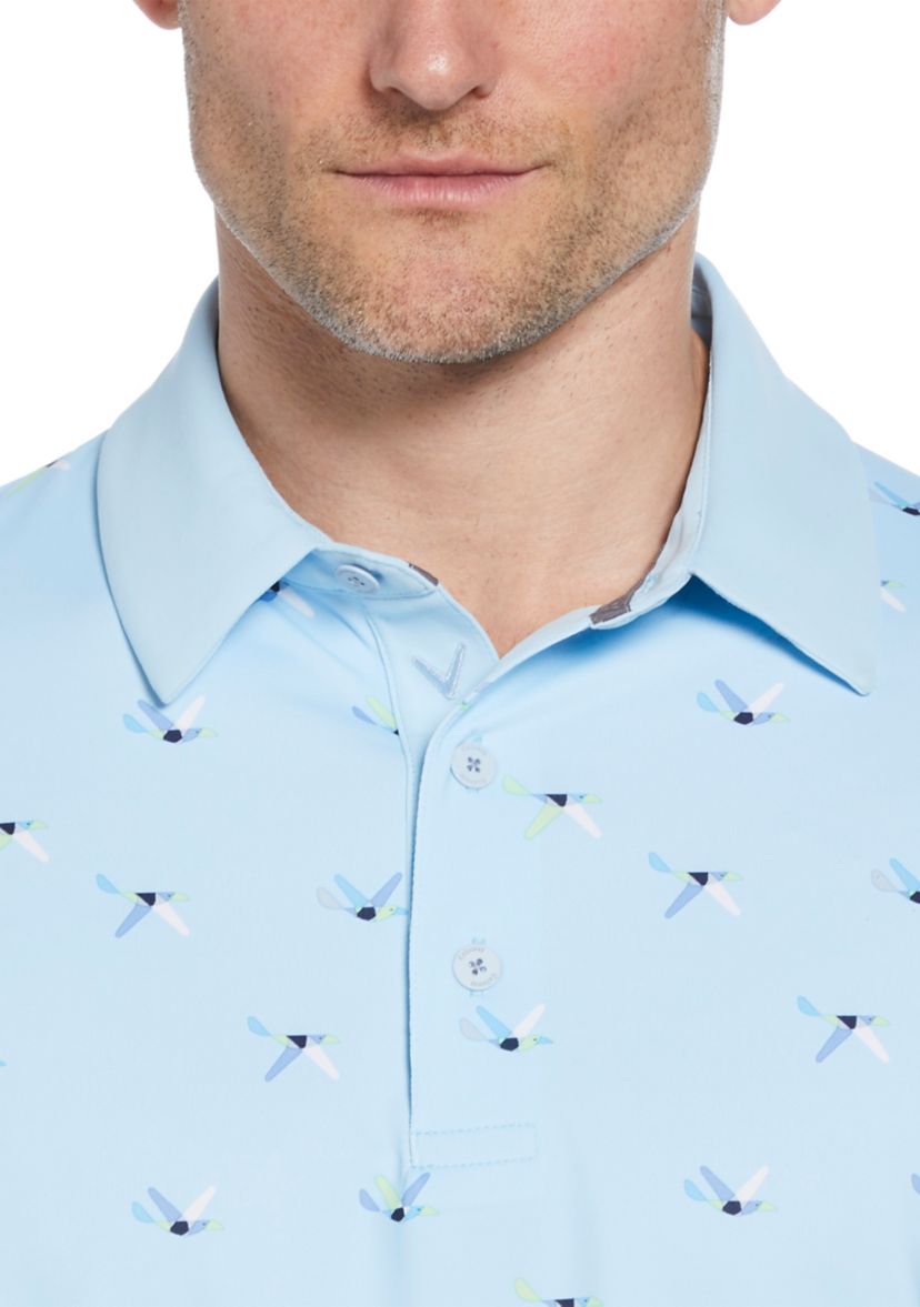 Mens Short Sleeve Allover Birdie Golf Shirt