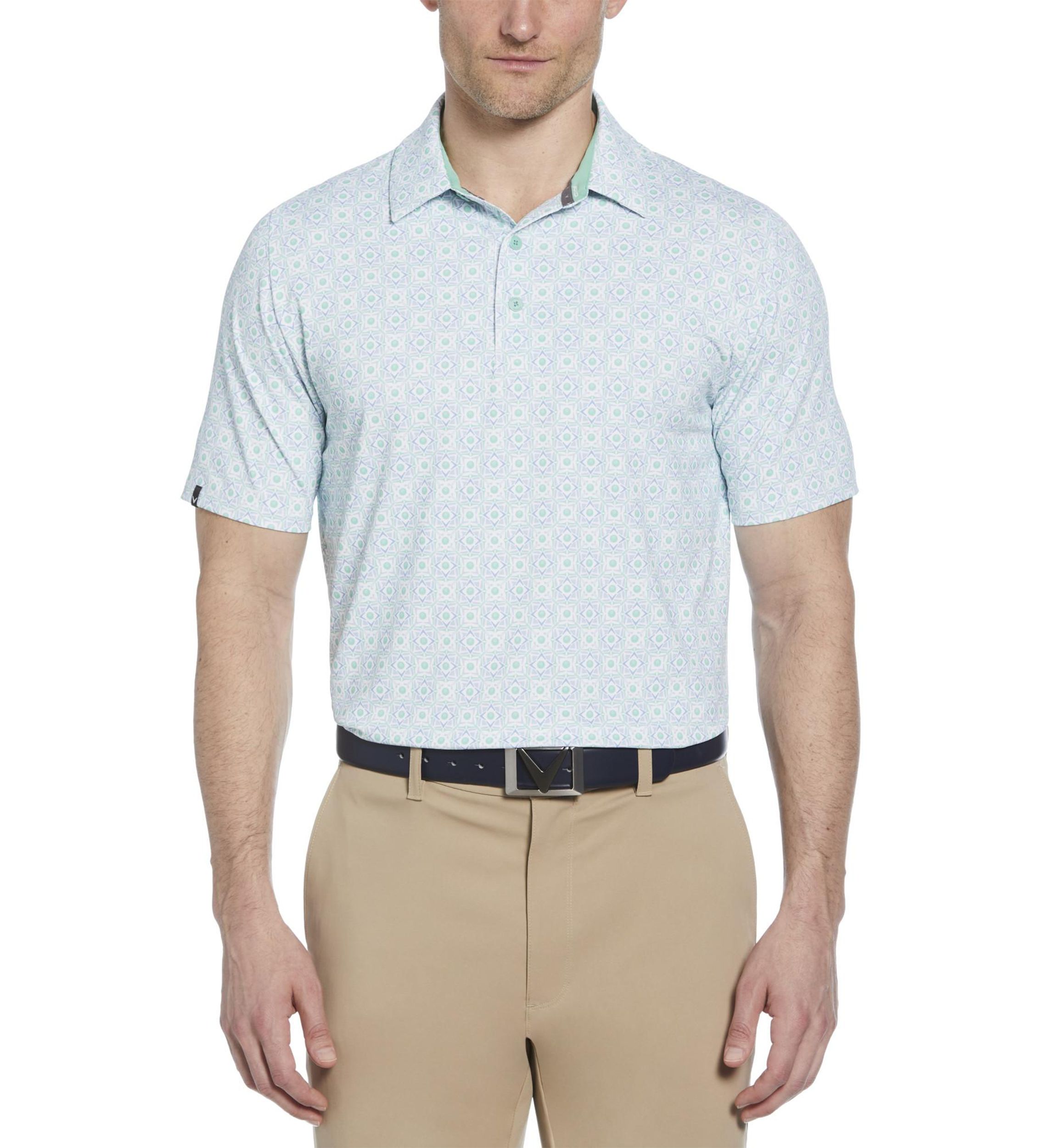 Mens Micro Floral Printed Swing Tech™ Polo Shirt