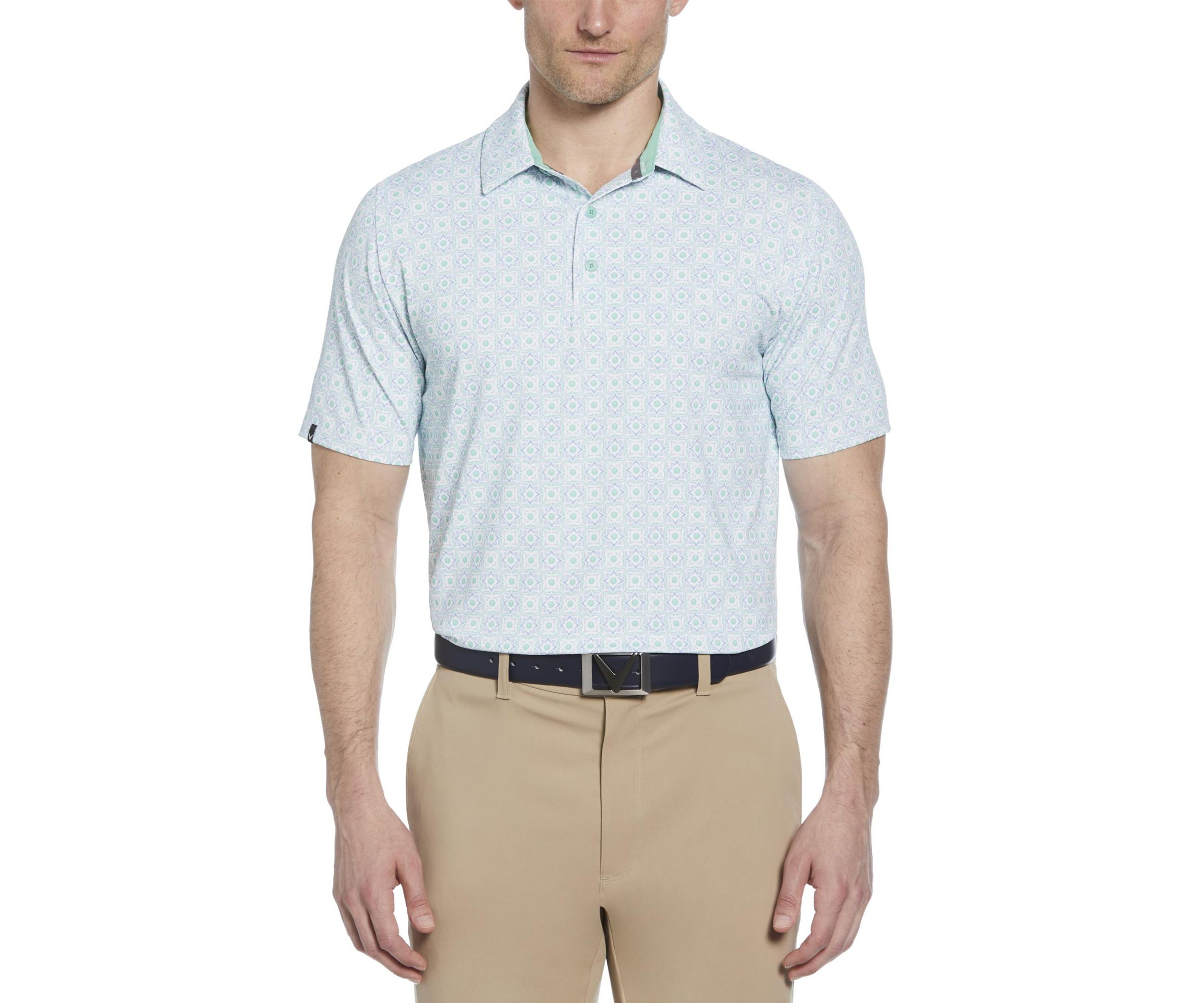 Mens Micro Floral Printed Swing Tech™ Polo Shirt