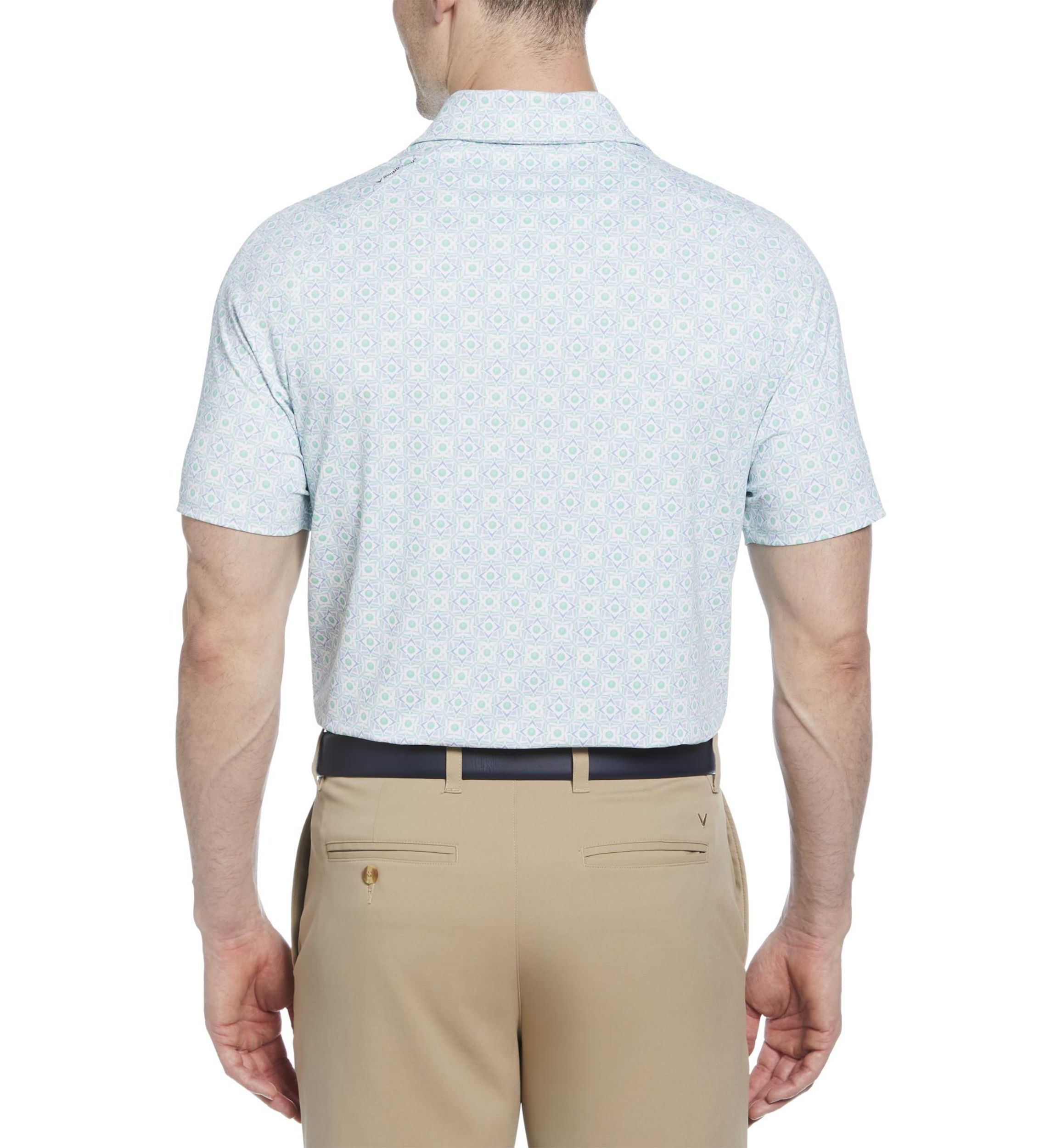 Mens Micro Floral Printed Swing Tech™ Polo Shirt