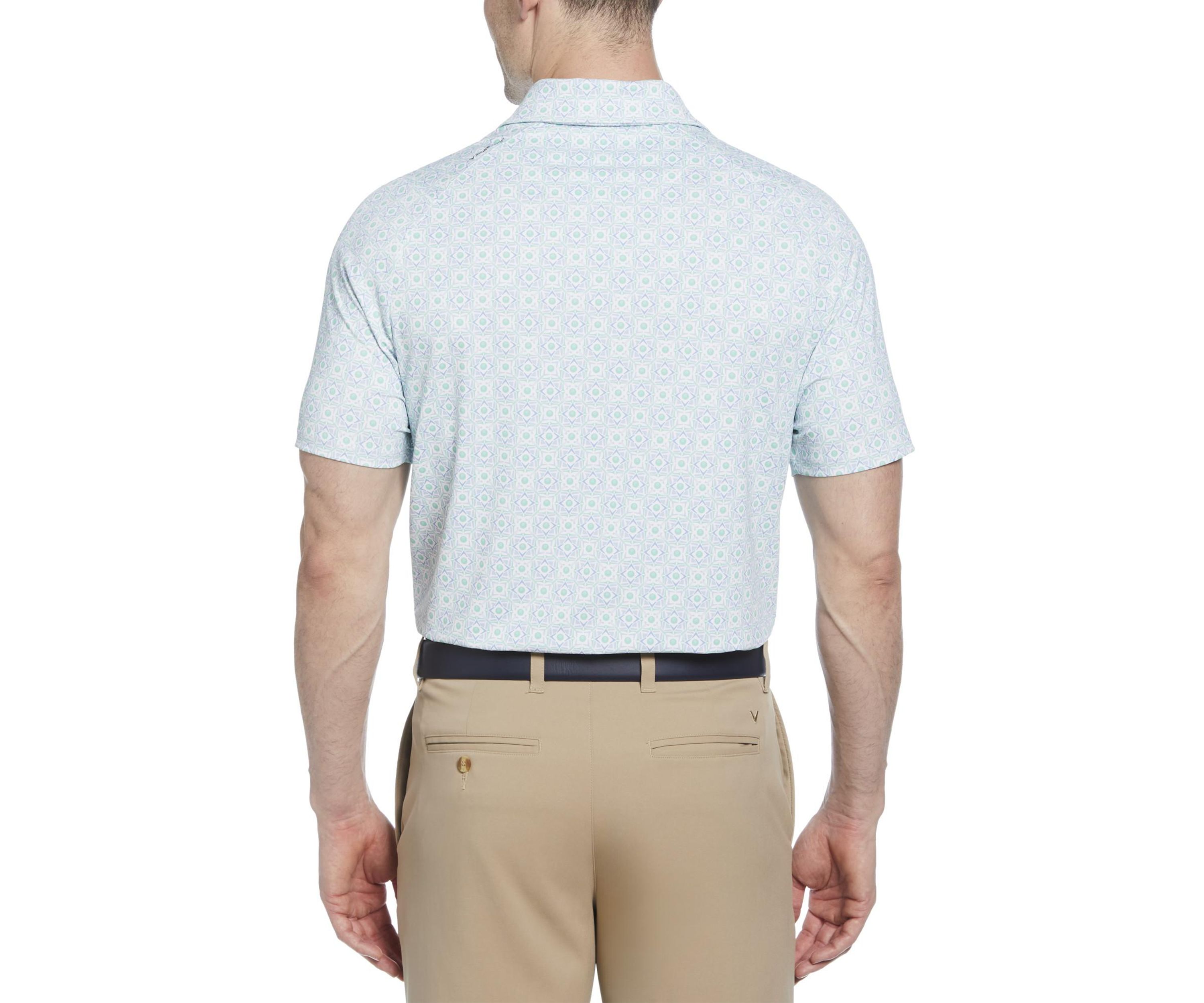 Mens Micro Floral Printed Swing Tech™ Polo Shirt