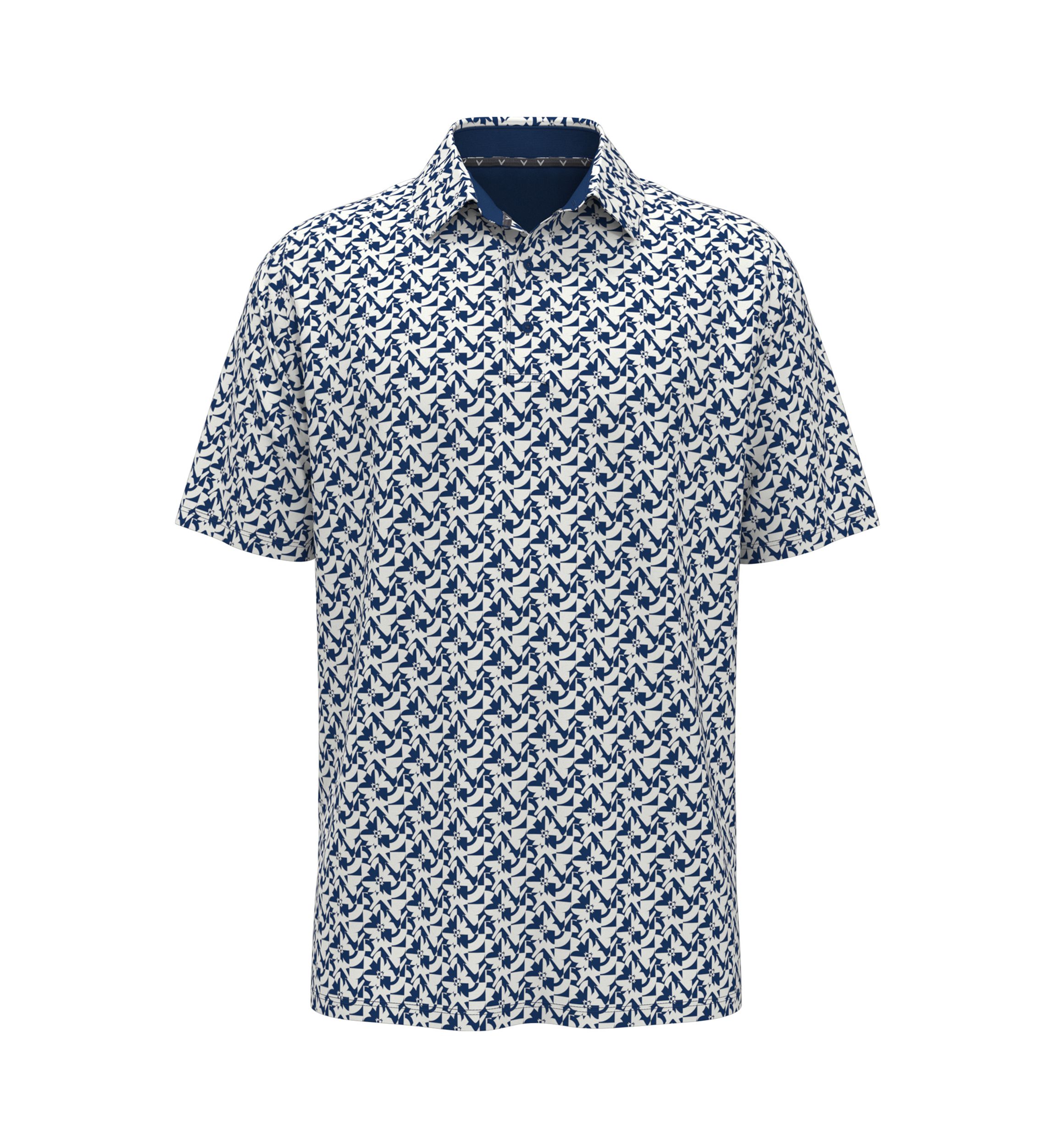 Mens Short Sleeve Layered Floral Polo Shirt