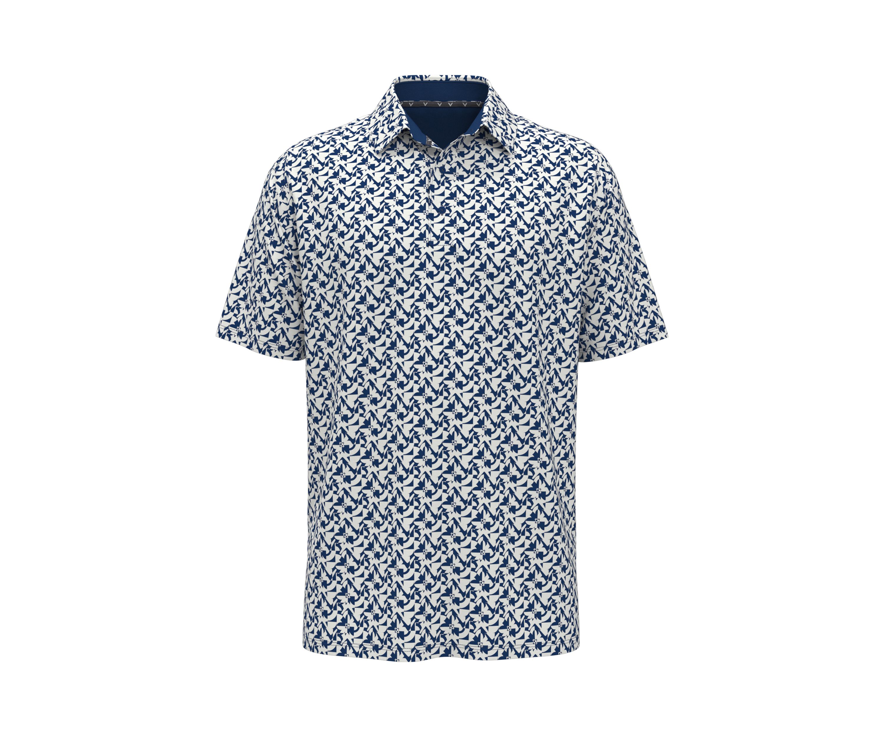 Mens Short Sleeve Layered Floral Polo Shirt