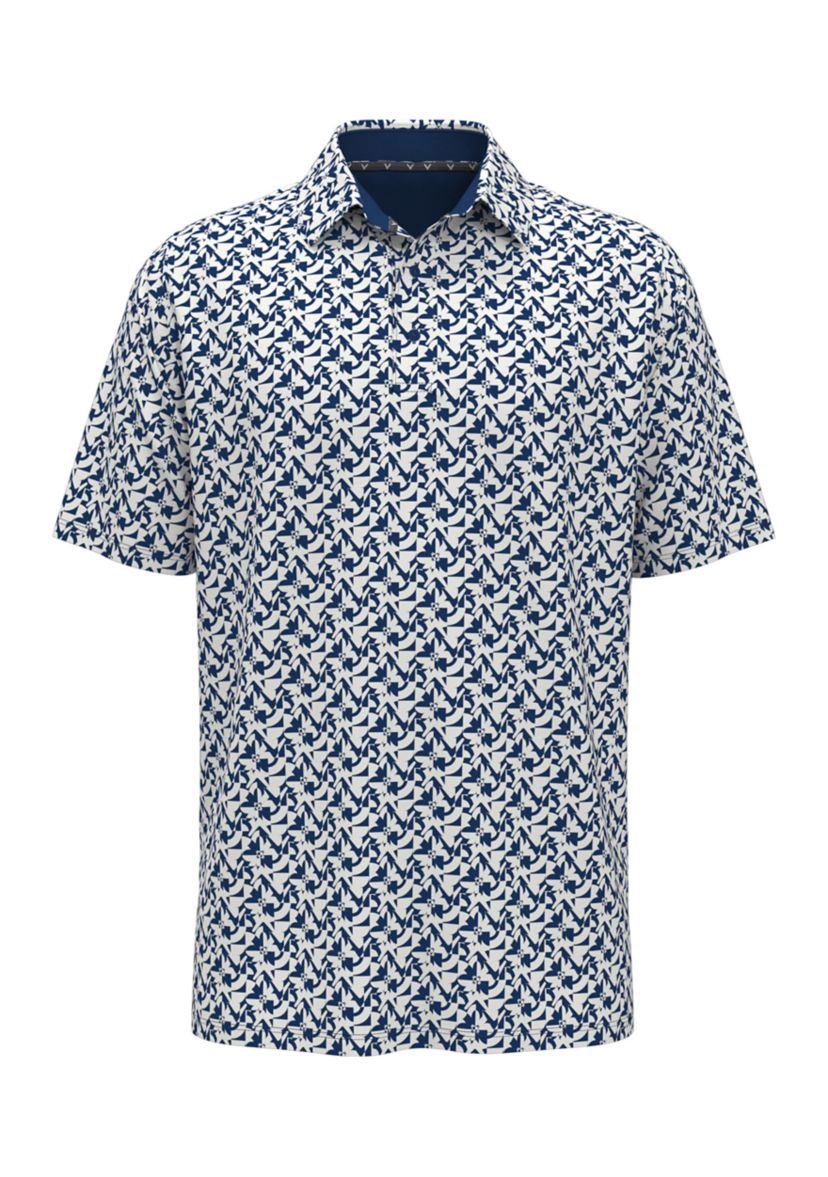 Mens Short Sleeve Layered Floral Polo Shirt