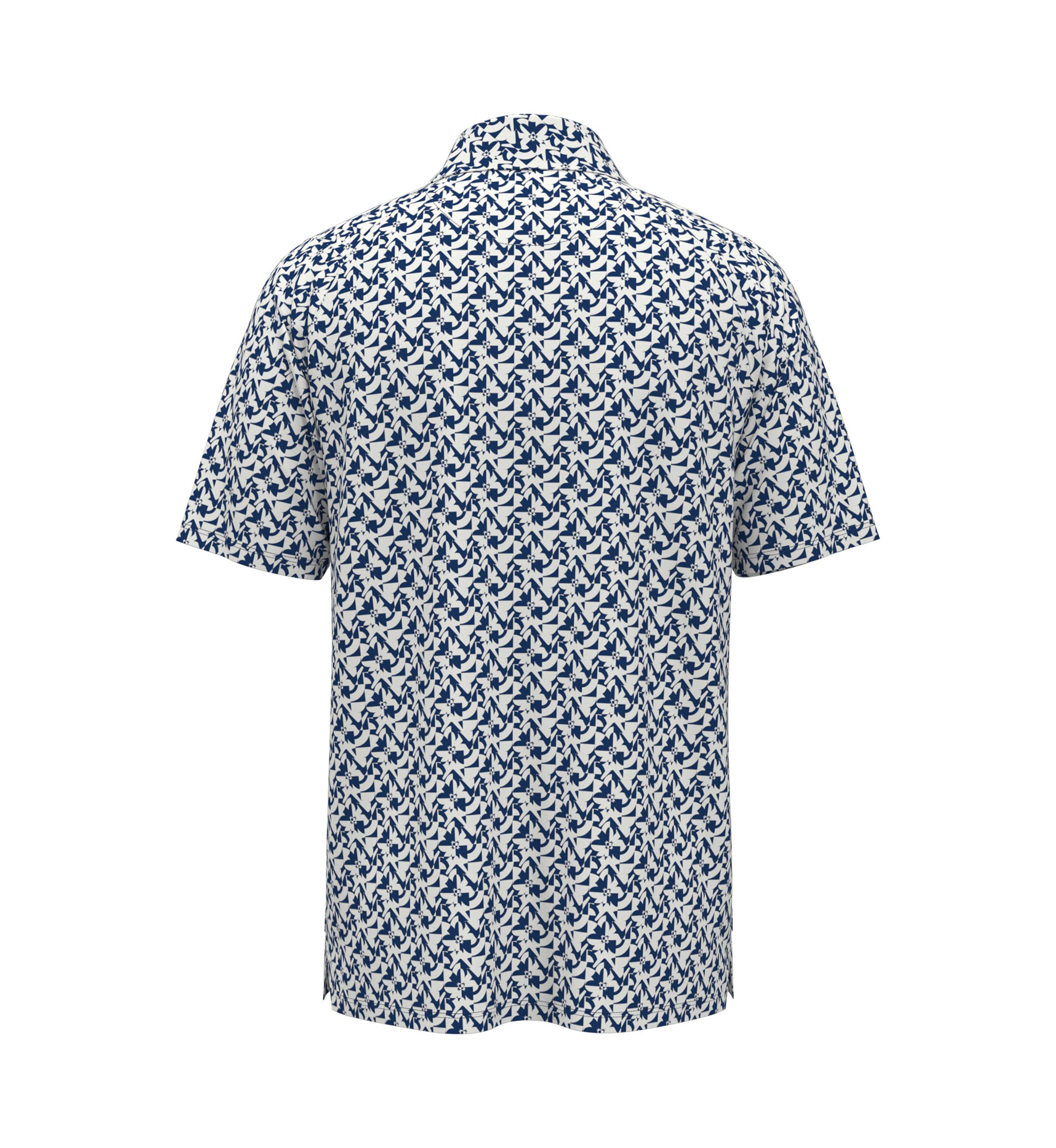 Mens Short Sleeve Layered Floral Polo Shirt