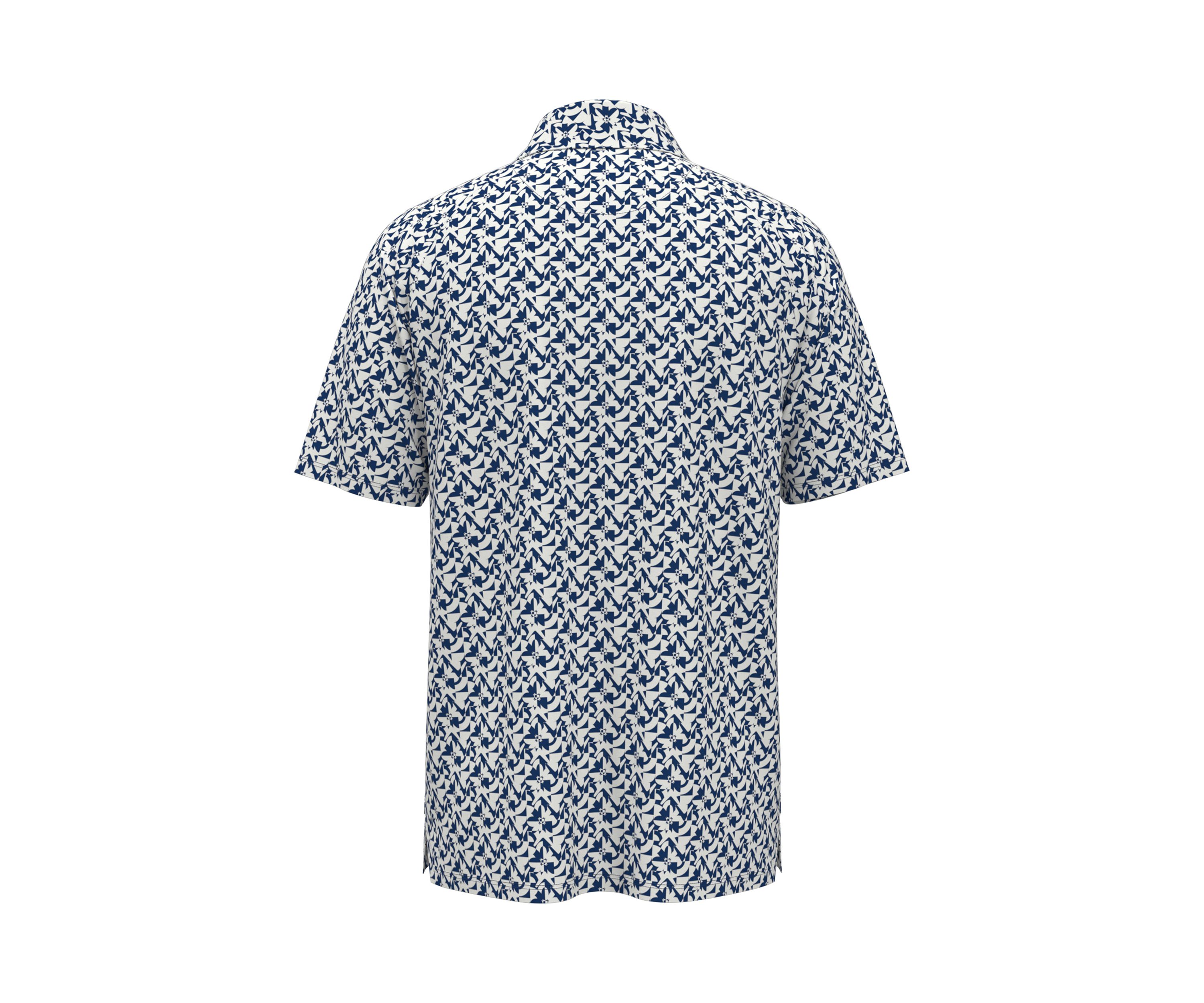 Mens Short Sleeve Layered Floral Polo Shirt