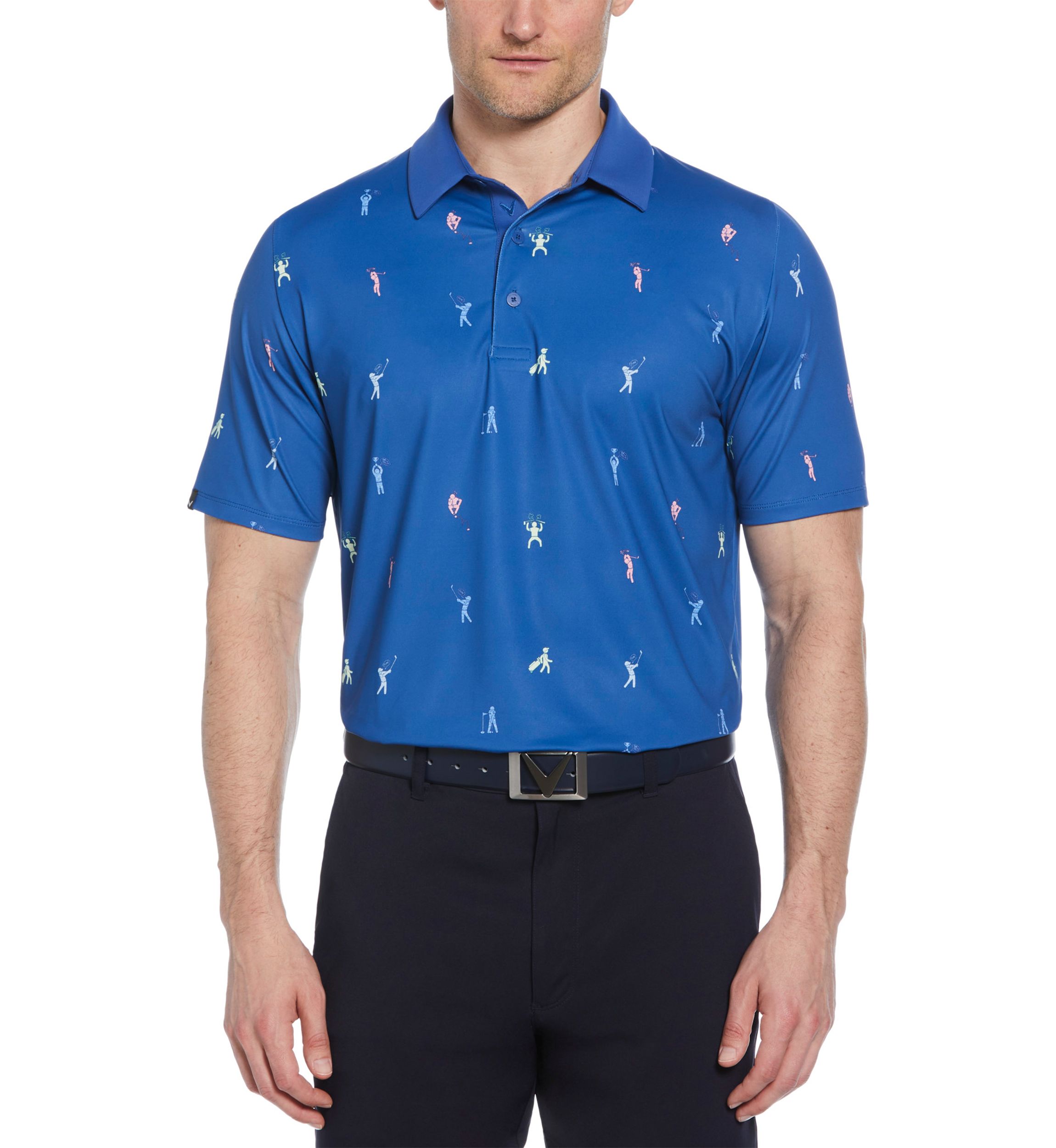 Mens Time Lapse Print Short Sleeve Golf Polo Shirt