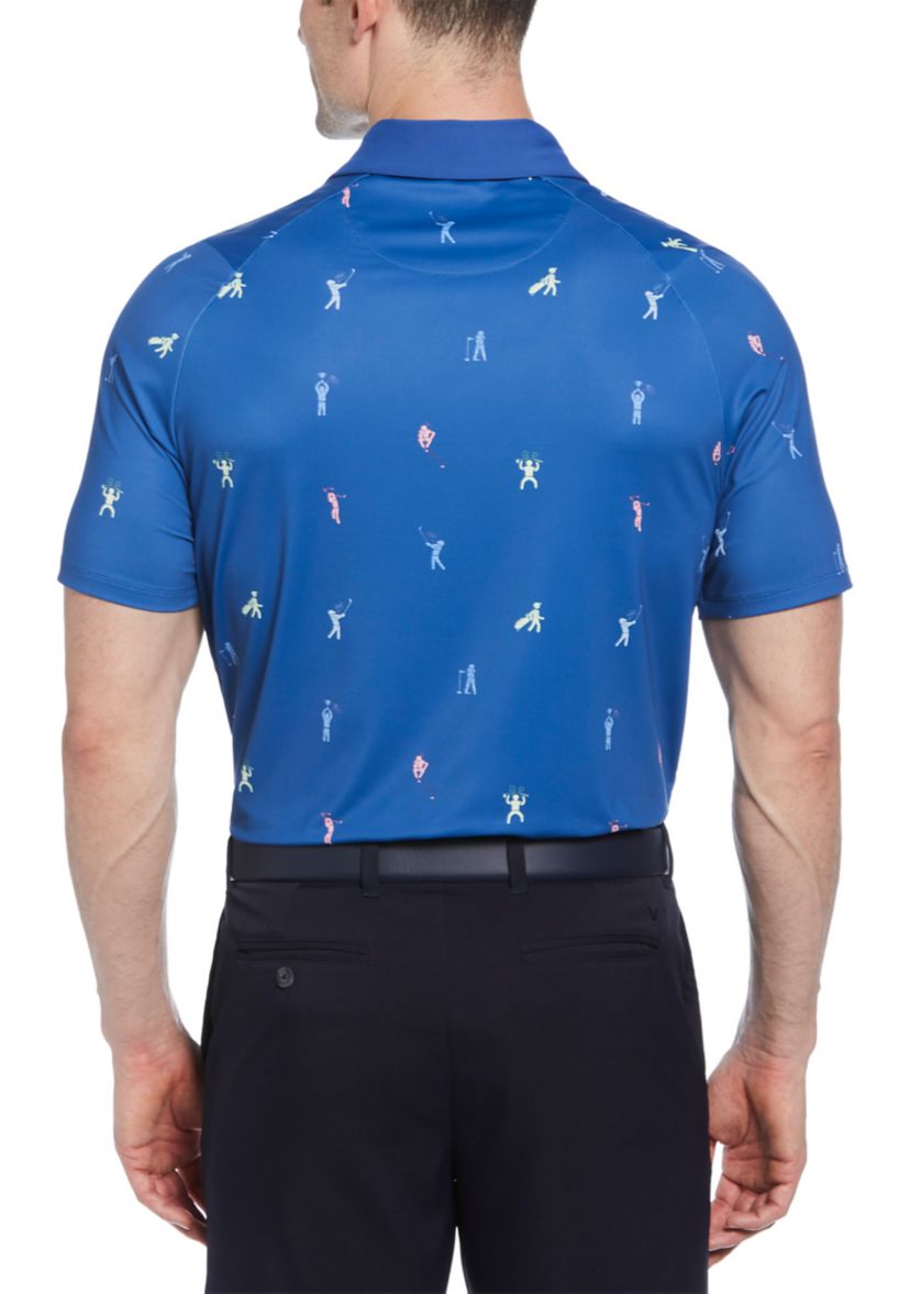 Mens Time Lapse Print Short Sleeve Golf Polo Shirt