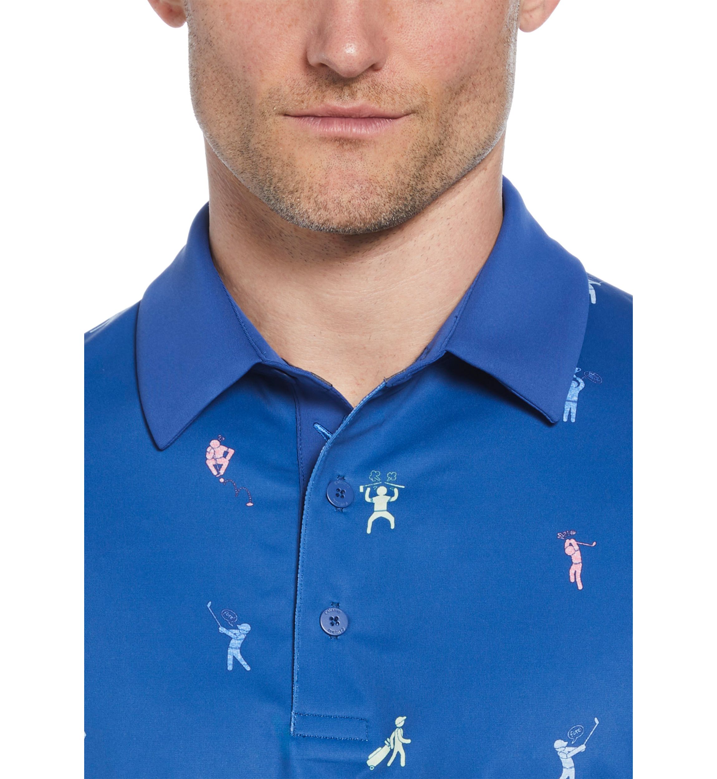 Mens Time Lapse Print Short Sleeve Golf Polo Shirt